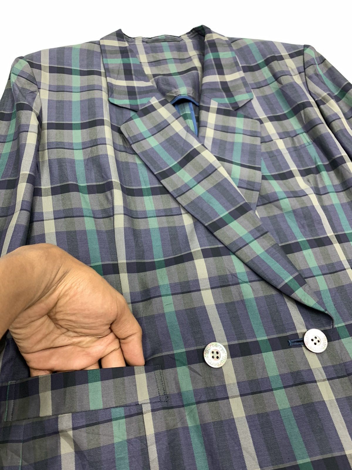 Burberry × Japanese Brand × Other BURBERRY NOVA PLAID CHECKERED ART CASUAL SUIT BLAZER JACKET Size 40R - 9 Thumbnail