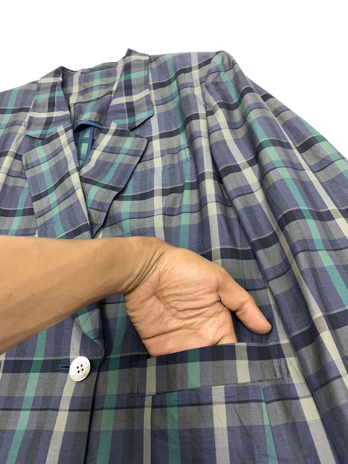 Burberry × Japanese Brand × Other BURBERRY NOVA PLAID CHECKERED ART CASUAL SUIT BLAZER JACKET Size 40R - 8 Thumbnail