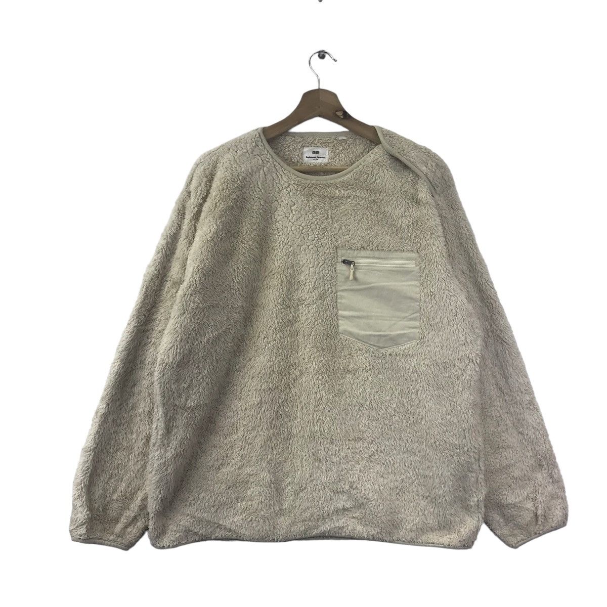 Engineered Garments ENGINEERED GARMENTS UNIQLO Sherpa Fleece Cream Sweatshirt Size US L / EU 52-54 / 3 - 1 Thumbnail