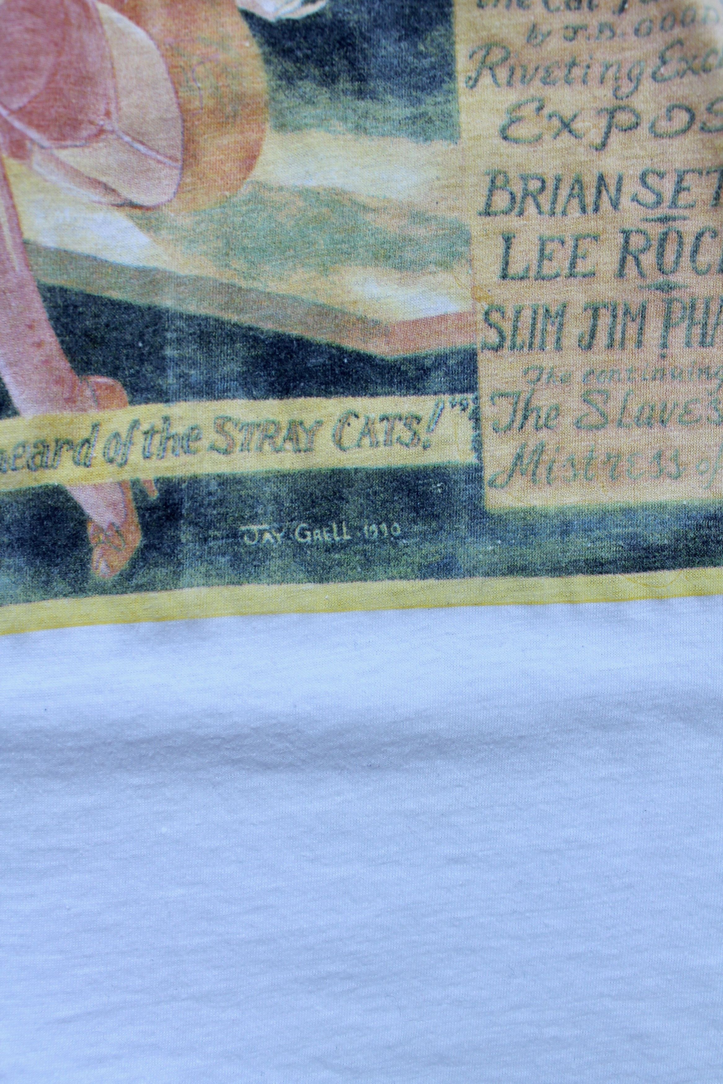 Band Tees 1990 STRAY CATS Vintage t-shirt Band Rock Size US L / EU 52-54 / 3 - 4 Thumbnail