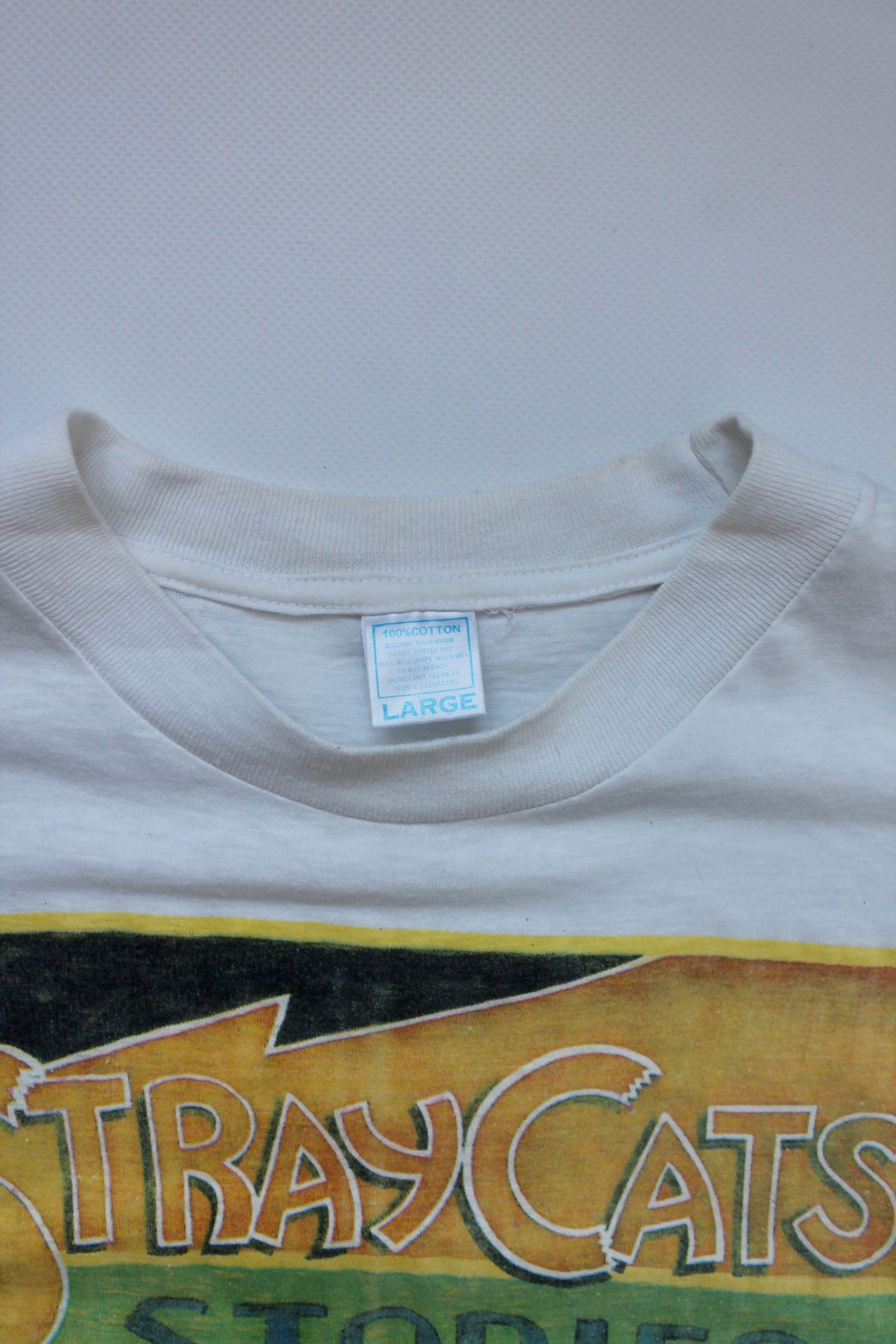 Band Tees 1990 STRAY CATS Vintage t-shirt Band Rock Size US L / EU 52-54 / 3 - 5 Thumbnail