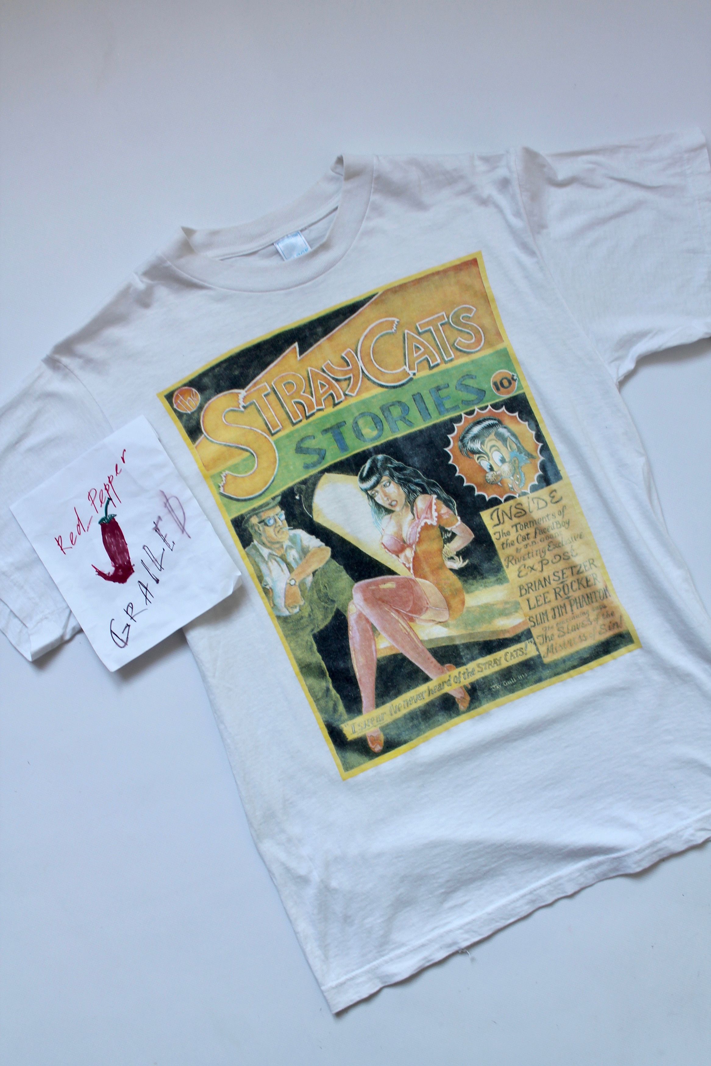 Band Tees 1990 STRAY CATS Vintage t-shirt Band Rock Size US L / EU 52-54 / 3 - 3 Thumbnail