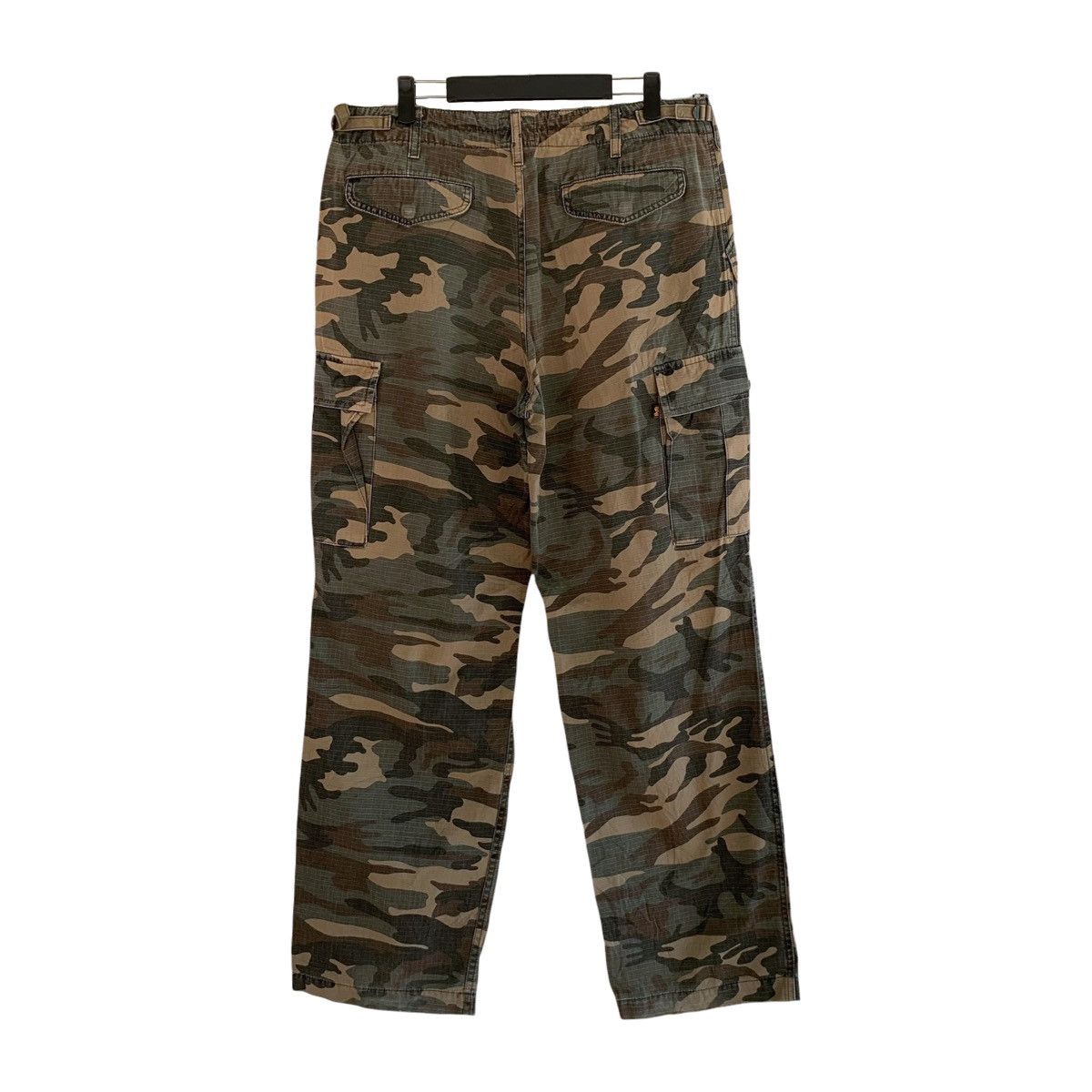 image of Alpha Industries Military Style Camo Cargo Tactical Pant in Green, Men's (Size 34)