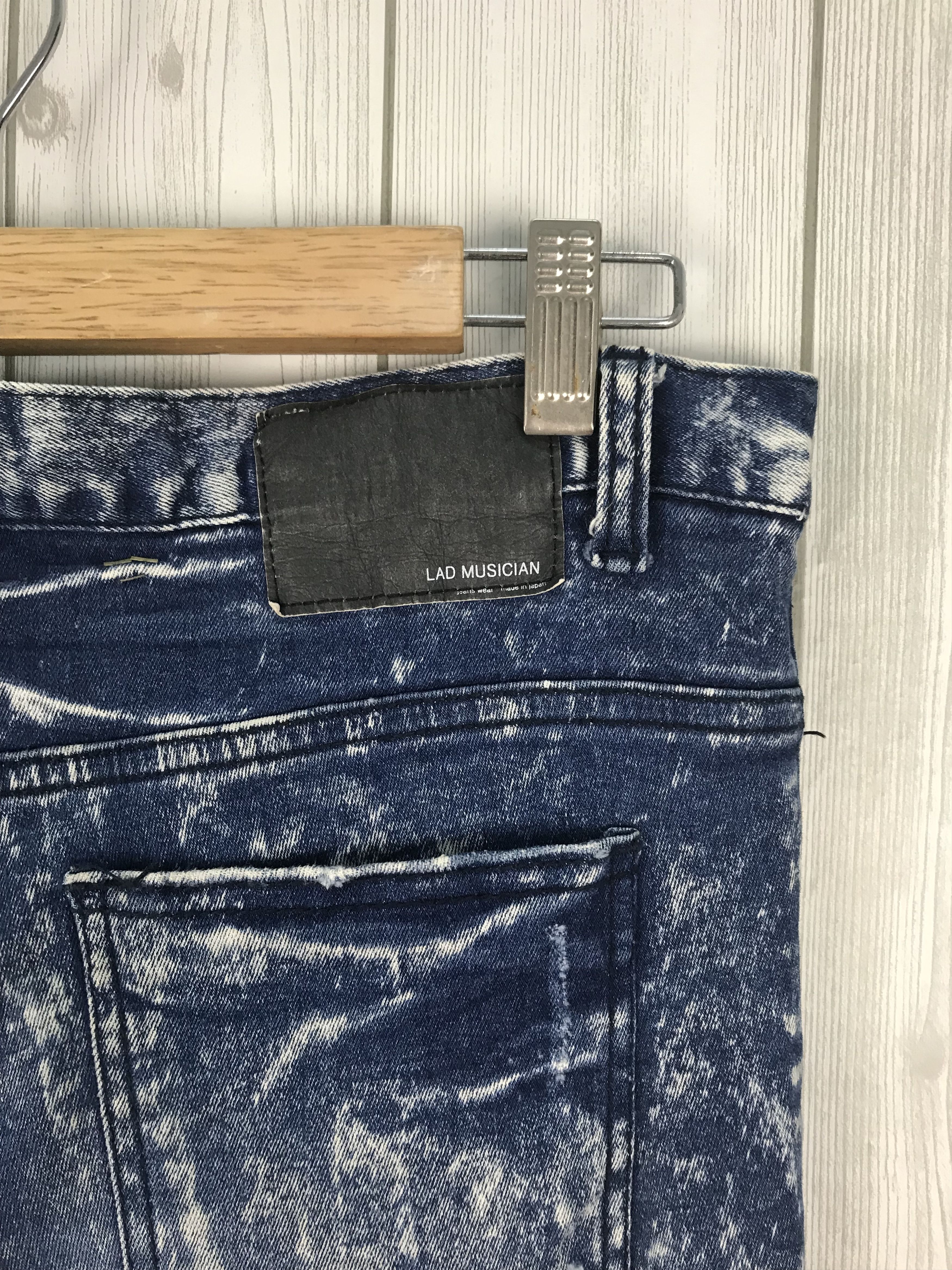 Lad Musician LAD MUSICIAN Acid/Bleach Ripped Skinny Denim Jeans Size US 32 / EU 48 - 10 Thumbnail