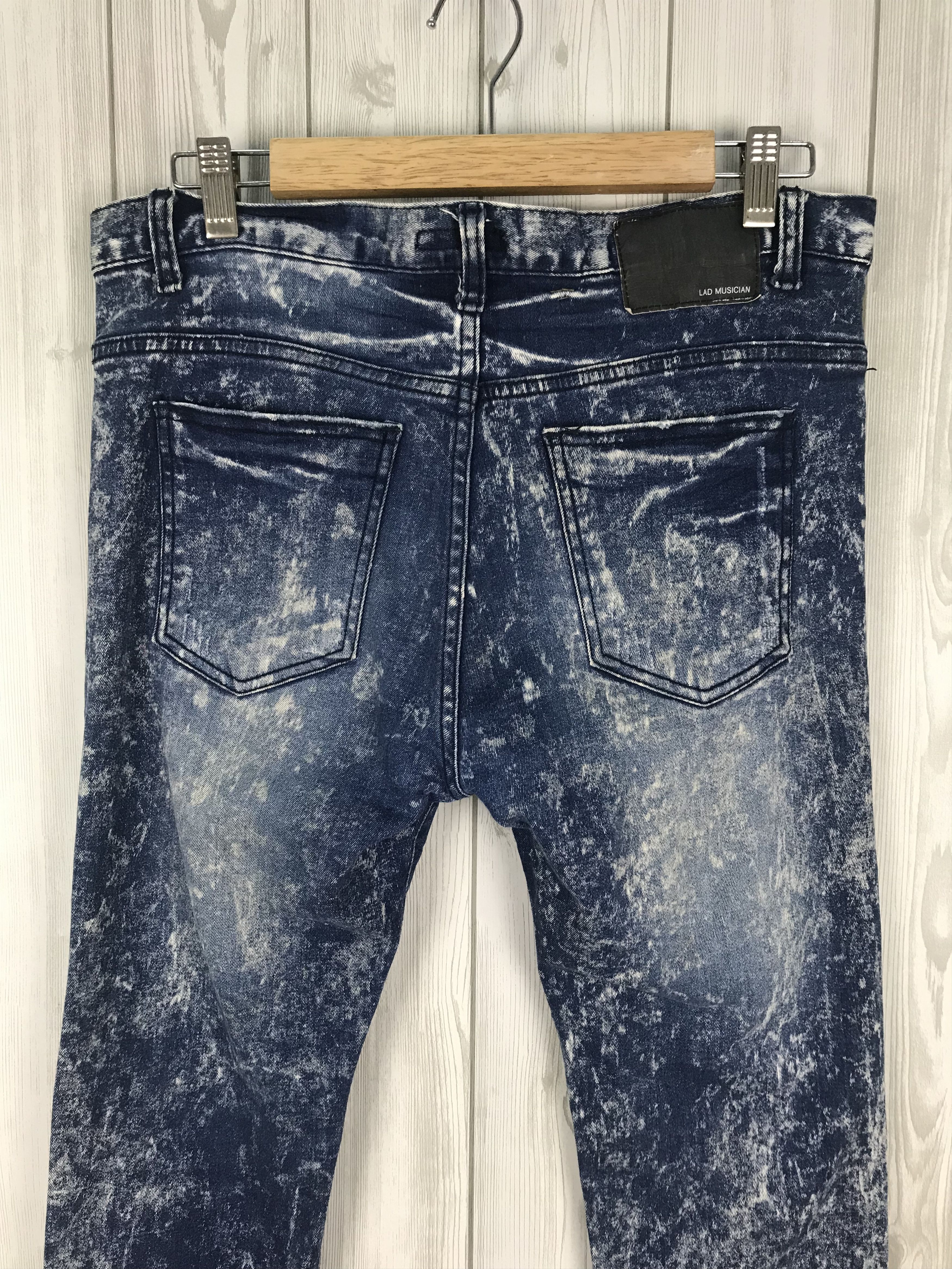Lad Musician LAD MUSICIAN Acid/Bleach Ripped Skinny Denim Jeans Size US 32 / EU 48 - 8 Thumbnail