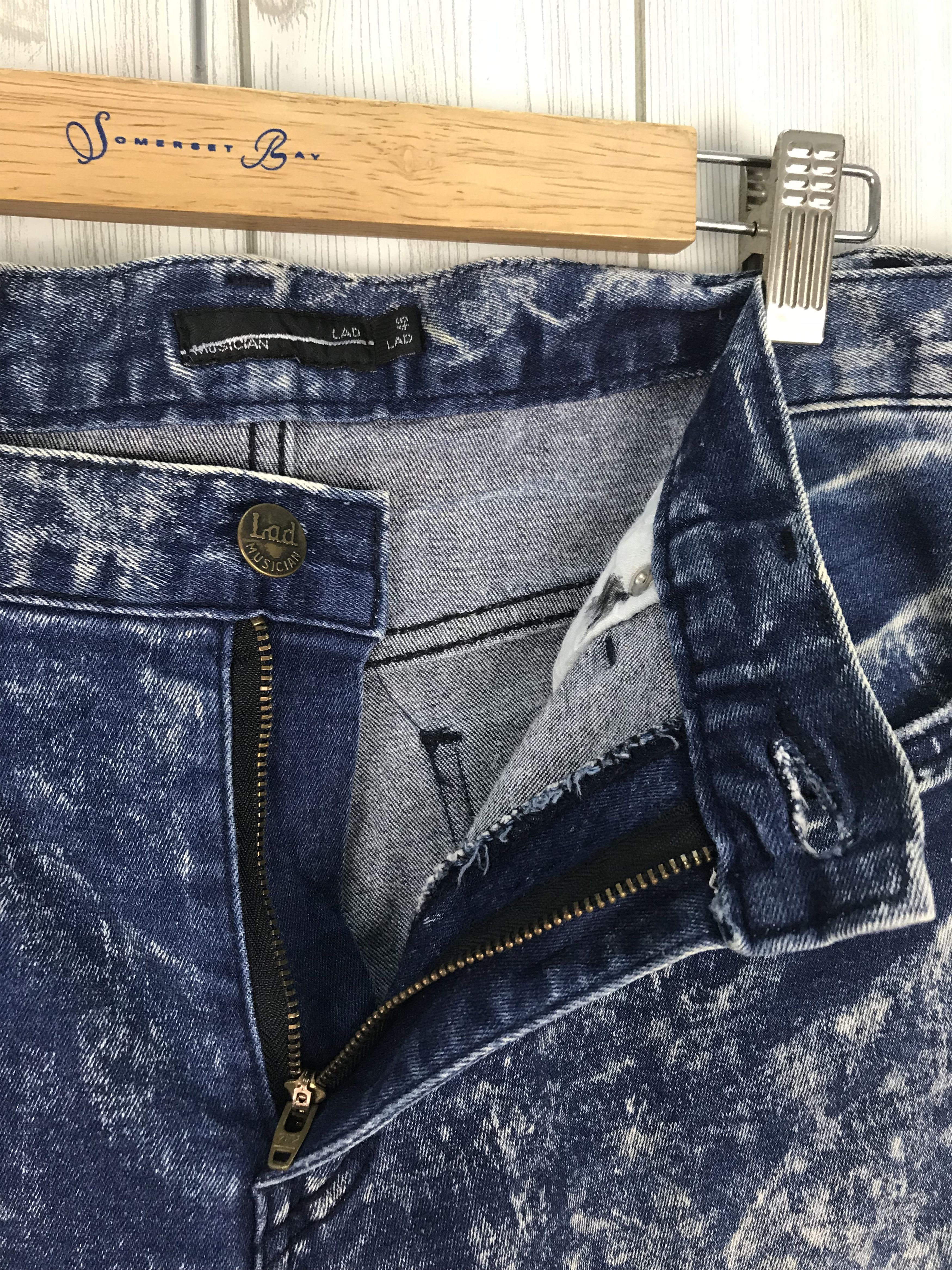 Lad Musician LAD MUSICIAN Acid/Bleach Ripped Skinny Denim Jeans Size US 32 / EU 48 - 14 Thumbnail
