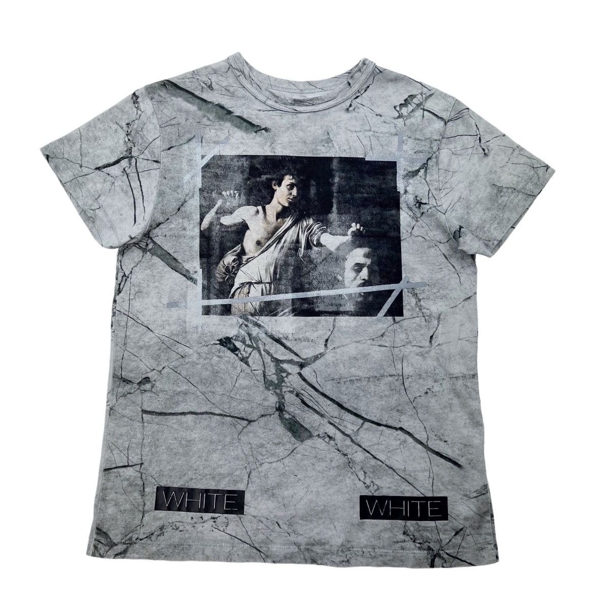 Off-White Off-White Caravaggio Marble T Shirt Size US XXS / EU 40 - 2 Thumbnail
