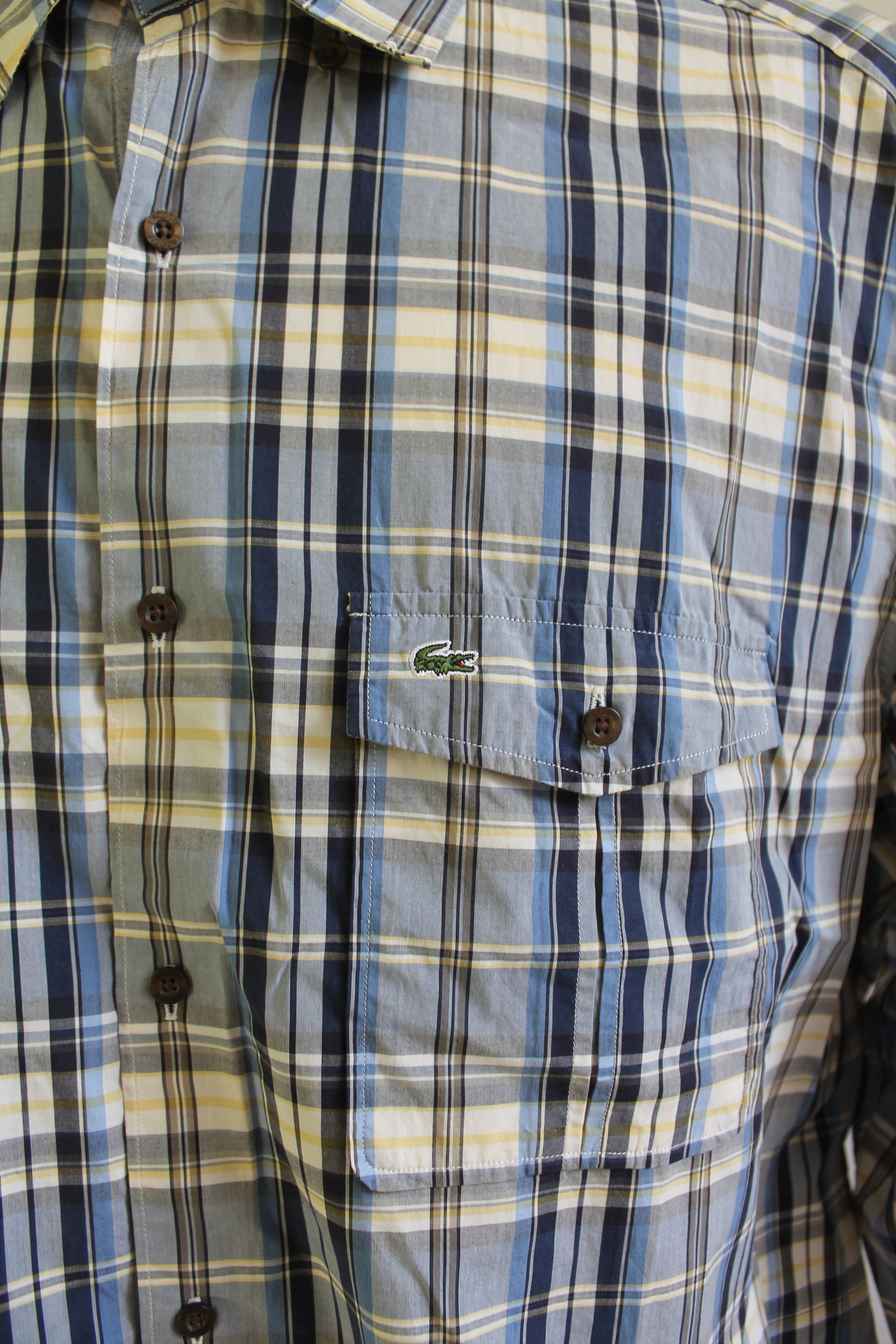 Lacoste LACOSTE vintage shirt Checkered plaid cotton casual XXL Size US XXL / EU 58 / 5 - 2 Thumbnail