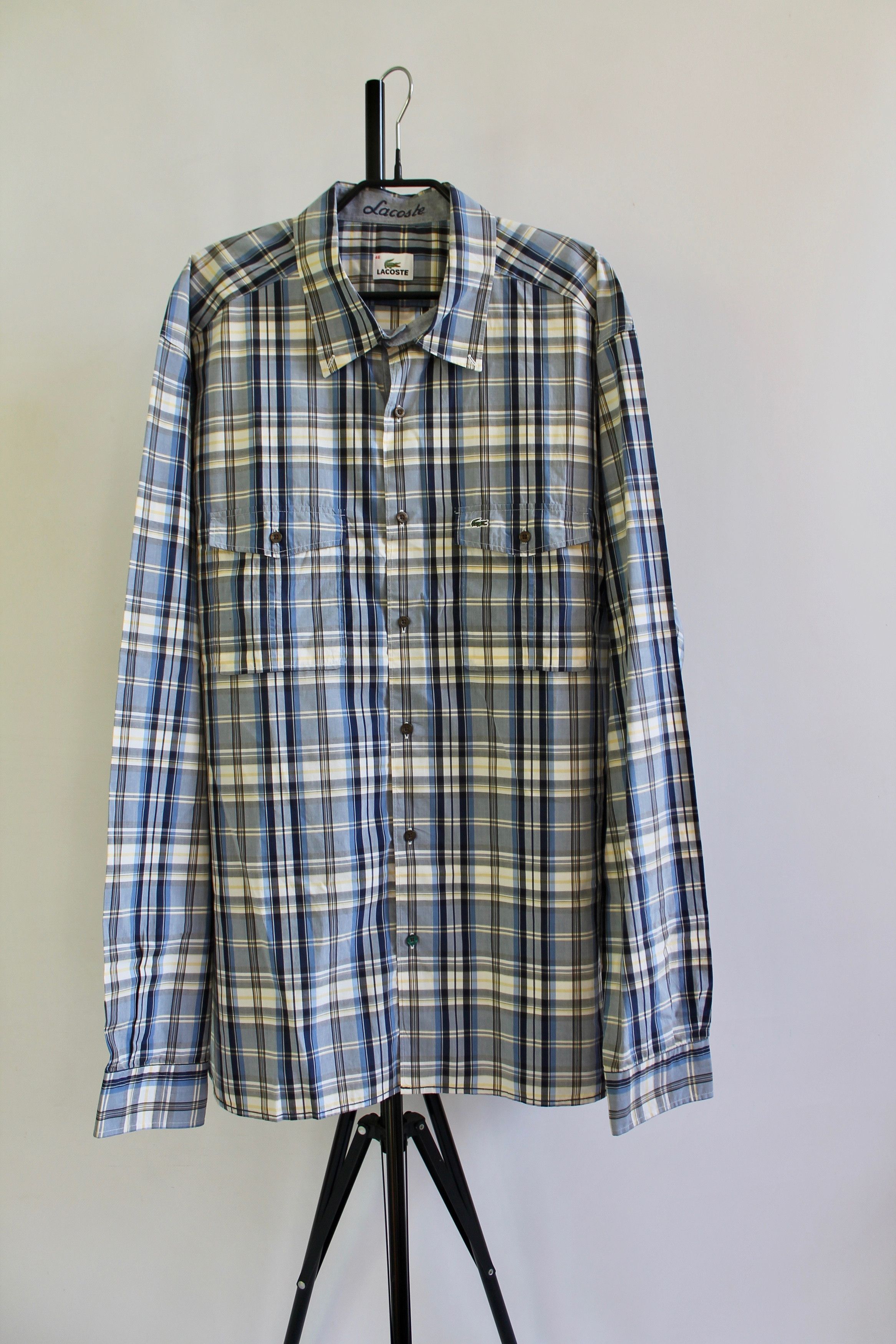 Lacoste LACOSTE vintage shirt Checkered plaid cotton casual XXL Size US XXL / EU 58 / 5 - 1 Thumbnail