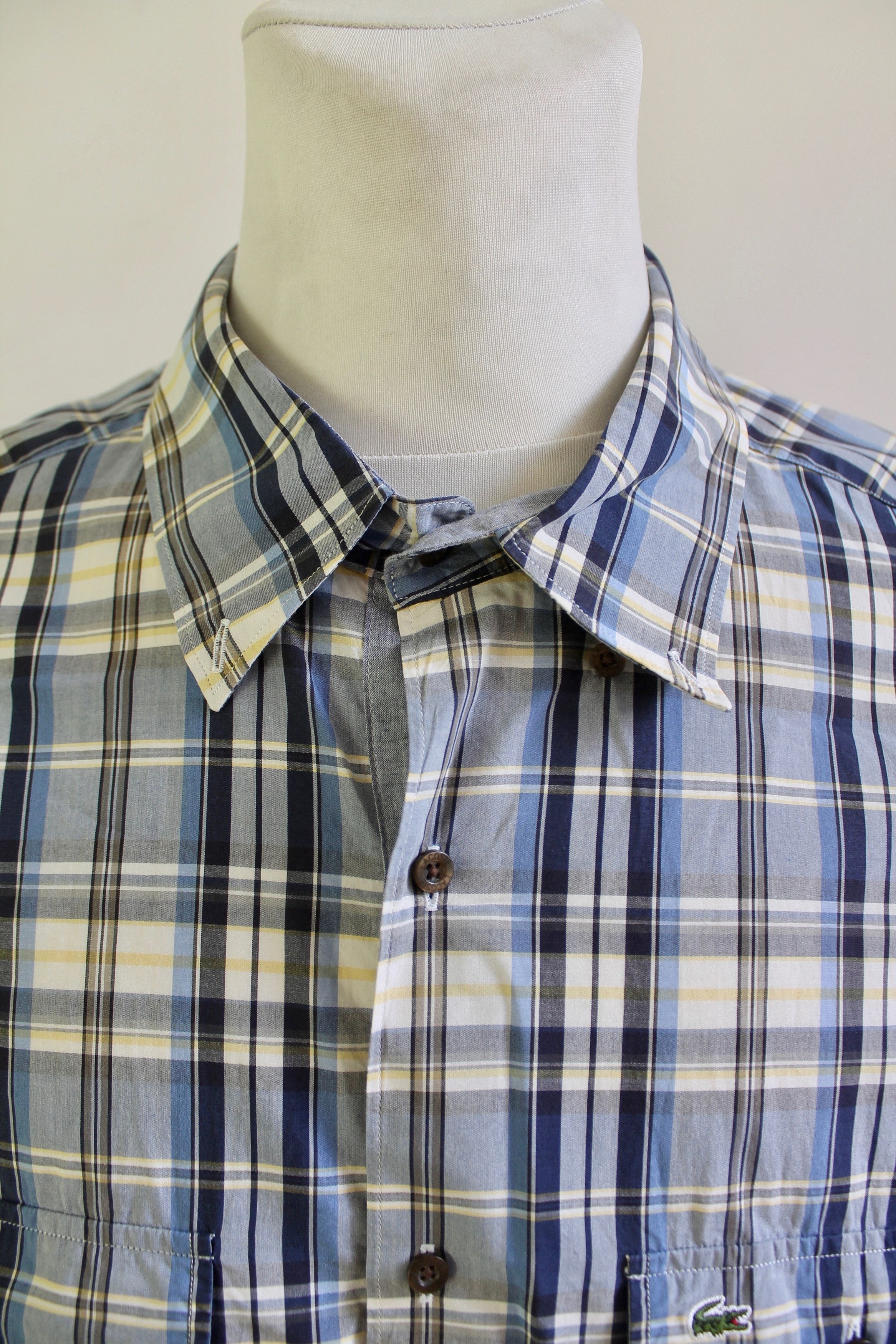 Lacoste LACOSTE vintage shirt Checkered plaid cotton casual XXL Size US XXL / EU 58 / 5 - 3 Thumbnail