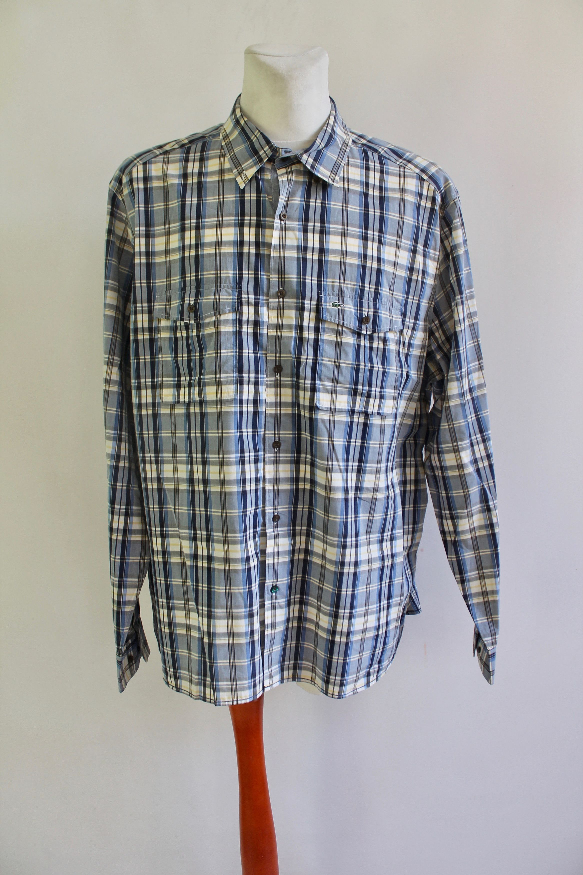 Lacoste LACOSTE vintage shirt Checkered plaid cotton casual XXL Size US XXL / EU 58 / 5 - 9 Thumbnail