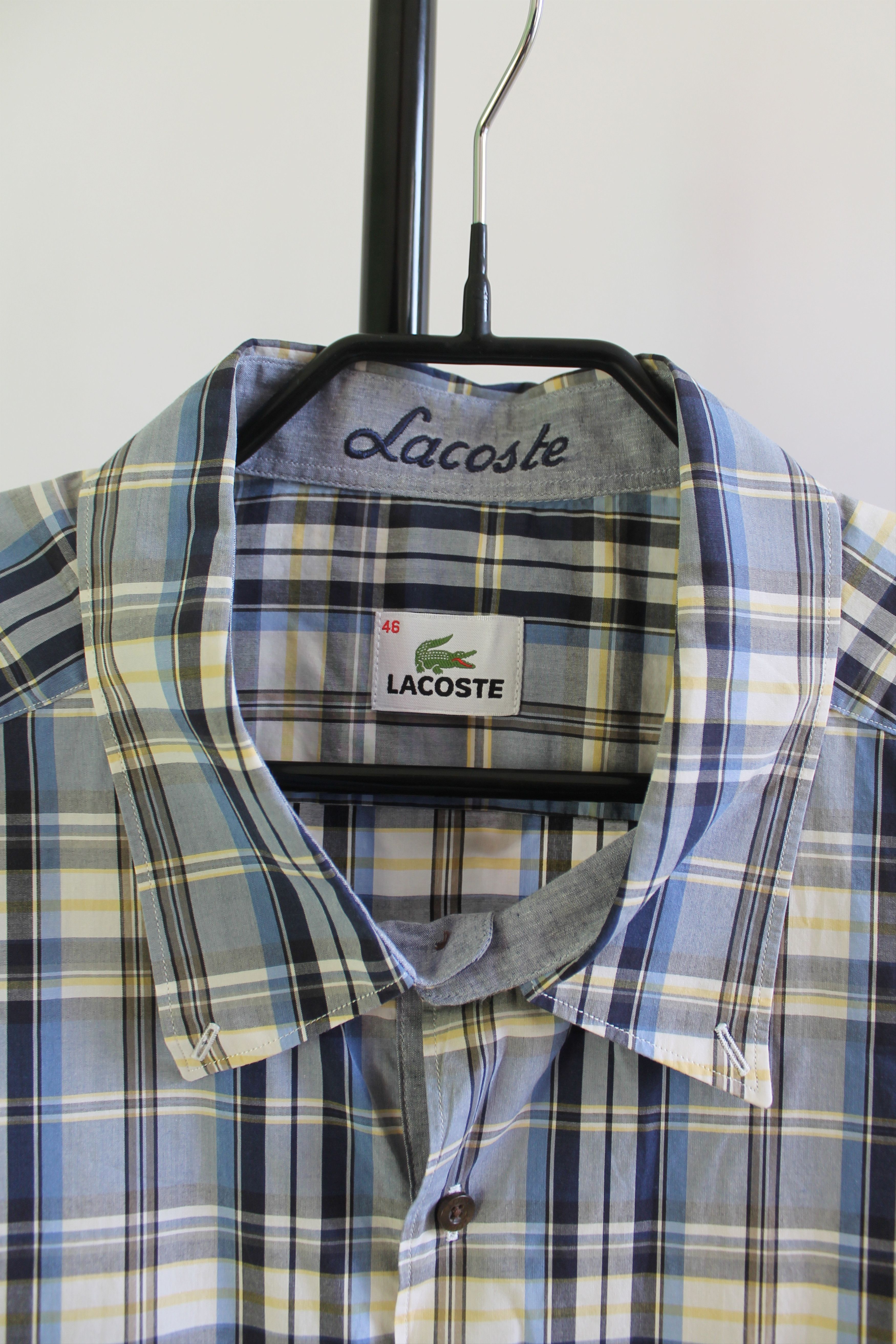 Lacoste LACOSTE vintage shirt Checkered plaid cotton casual XXL Size US XXL / EU 58 / 5 - 5 Thumbnail