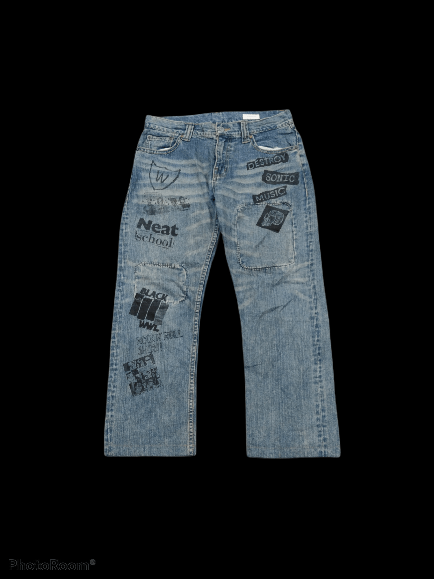 Japanese Brand × Seditionaries DISTRESSED SEDITIONARIES ART PRINTED PACTHWORK DENIM PANTS Size US 32 / EU 48 - 1 Thumbnail