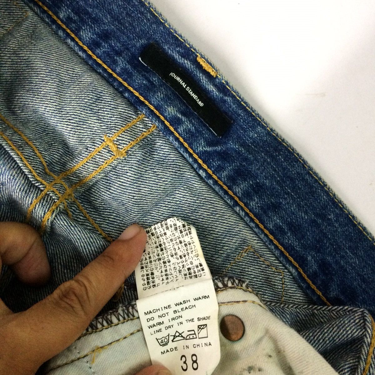 Japanese Brand × Journal Standard Journal Standard distressed design patchwork jeans pant Size US 30 / EU 46 - 13 Thumbnail