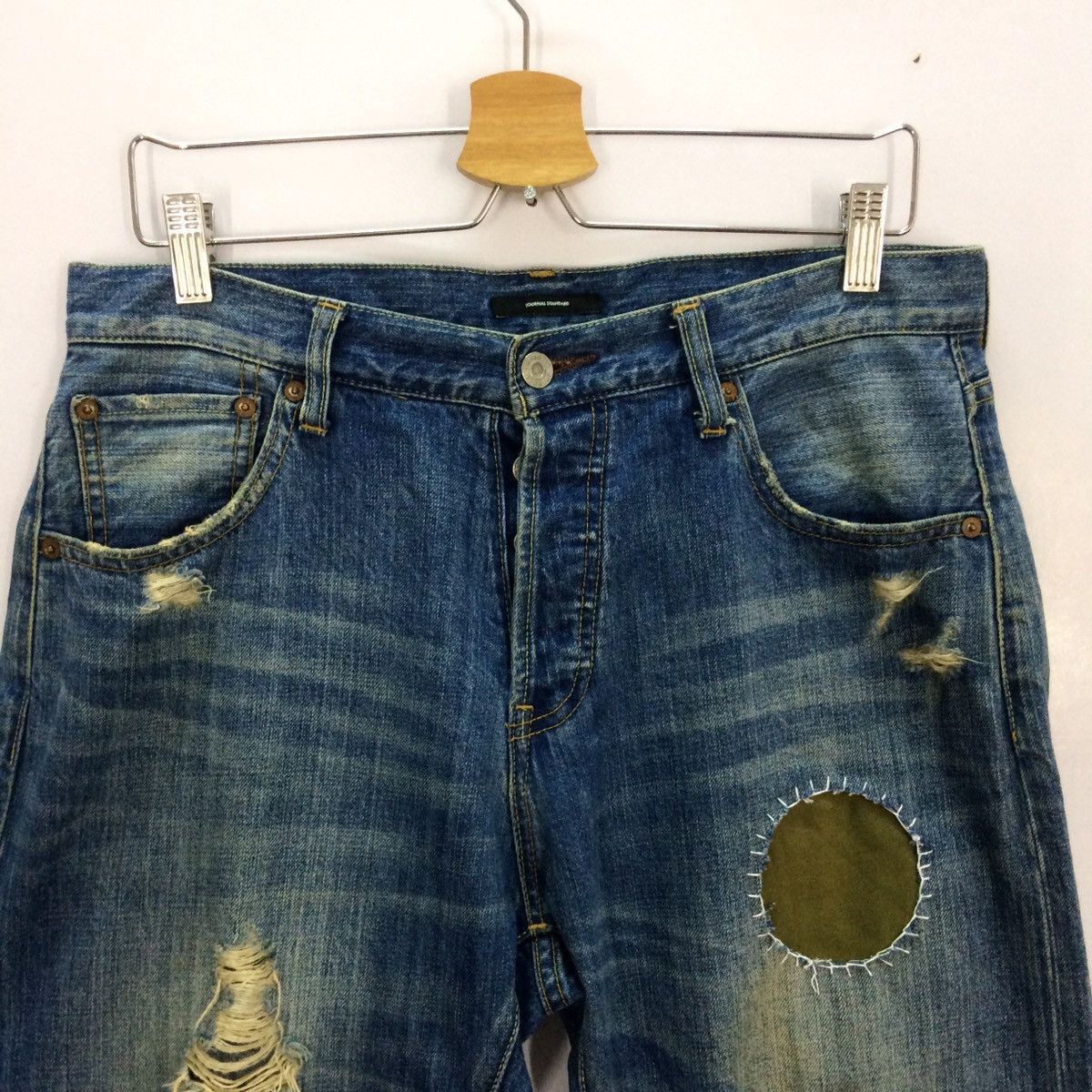 Japanese Brand × Journal Standard Journal Standard distressed design patchwork jeans pant Size US 30 / EU 46 - 2 Thumbnail