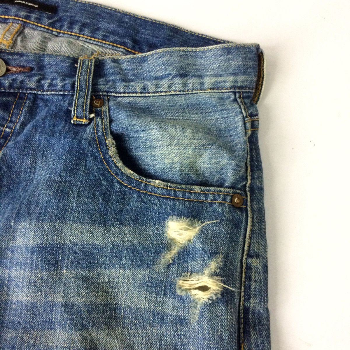 Japanese Brand × Journal Standard Journal Standard distressed design patchwork jeans pant Size US 30 / EU 46 - 10 Thumbnail