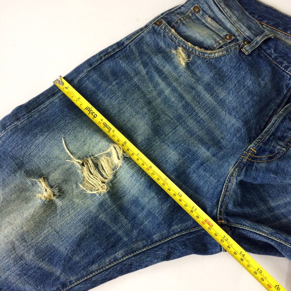 Japanese Brand × Journal Standard Journal Standard distressed design patchwork jeans pant Size US 30 / EU 46 - 16 Thumbnail