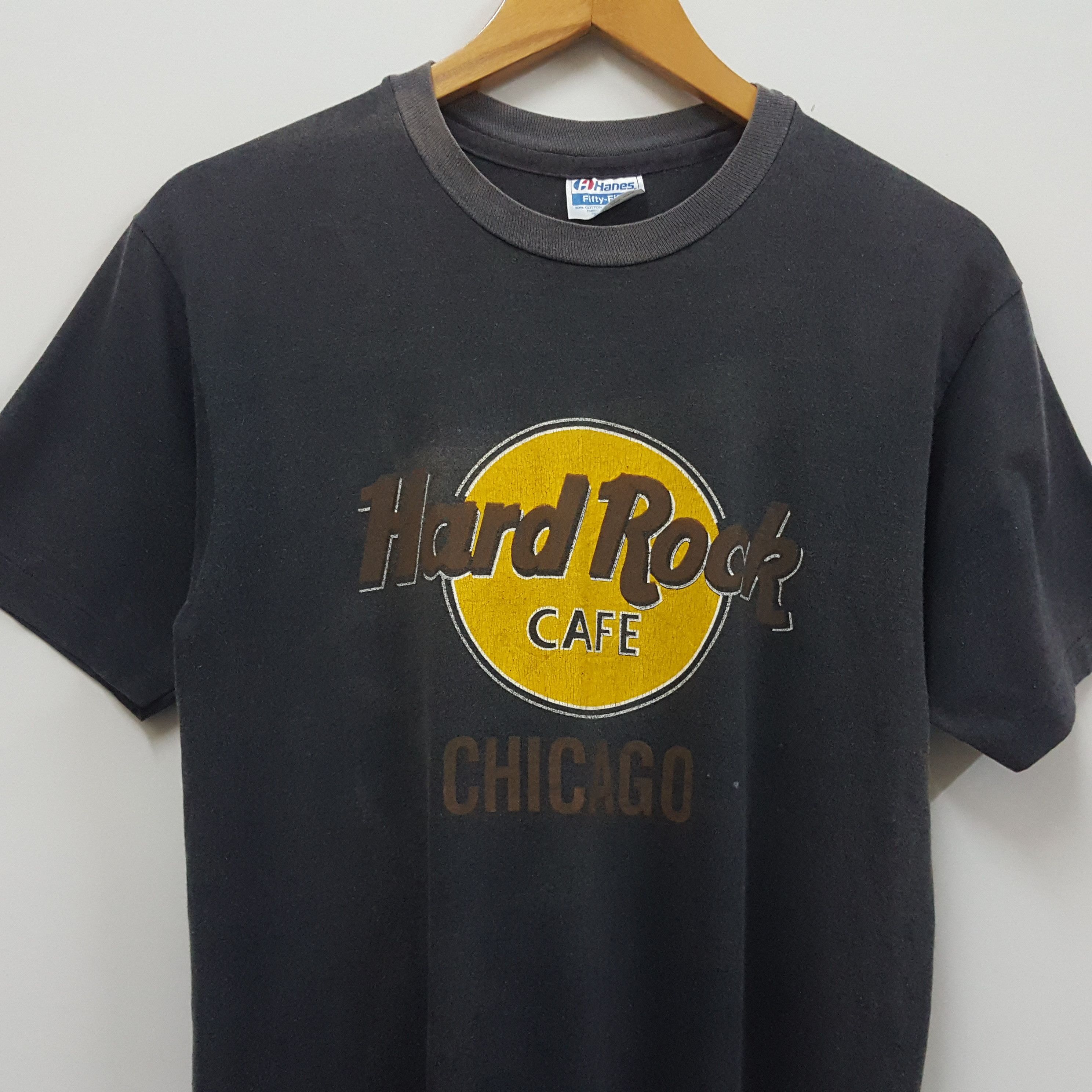 Hard Rock Cafe × Vintage Vintage 90's Hard Rock CAFE CHICAGO black t-shirt Size US M / EU 48-50 / 2 - 3 Thumbnail