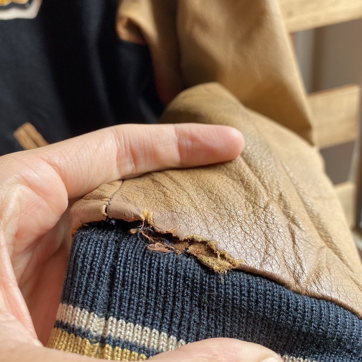 Japanese Brand × PPFM PPFM Varsity Wool Leather Jacket Beige Size US L / EU 52-54 / 3 - 10 Thumbnail