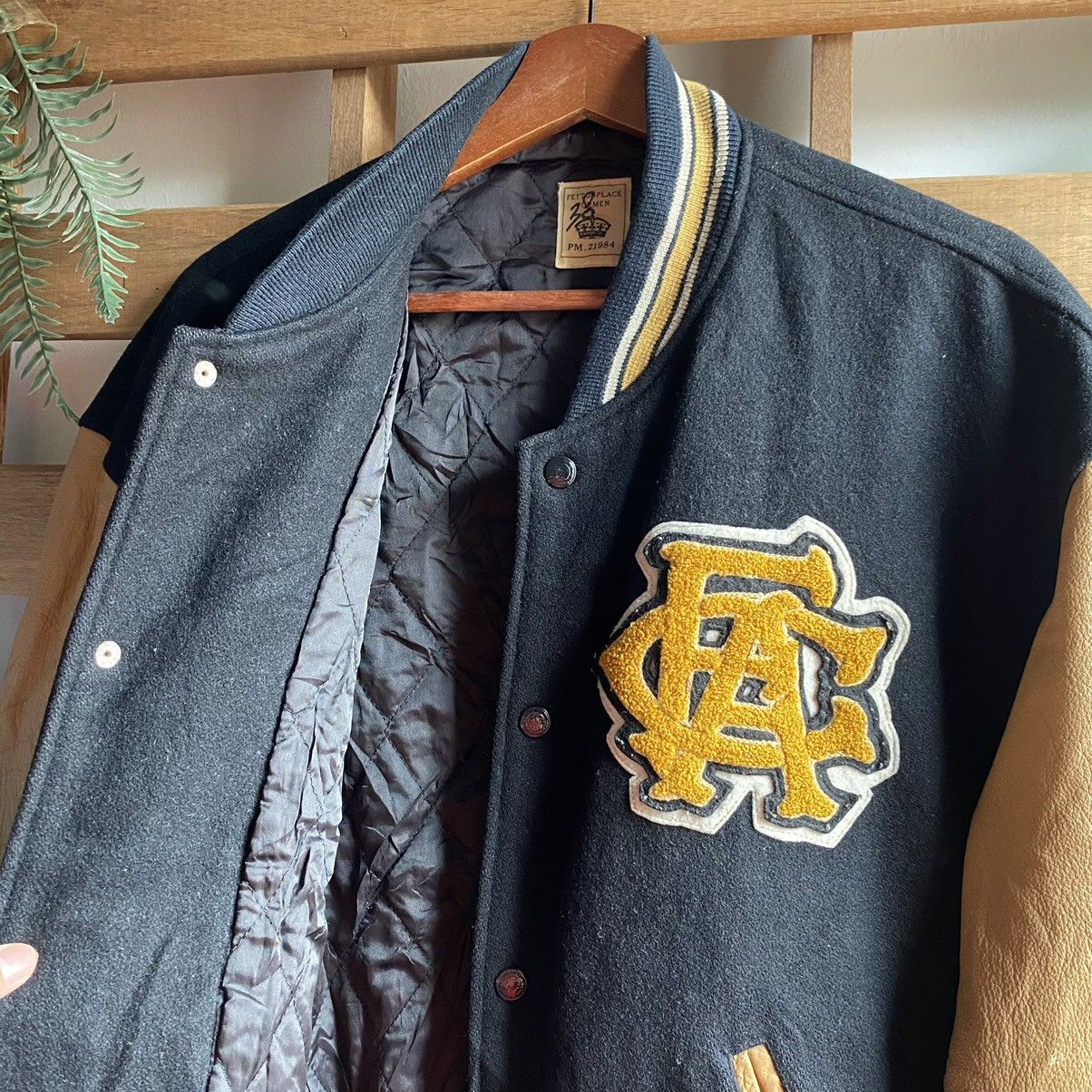 Japanese Brand × PPFM PPFM Varsity Wool Leather Jacket Beige Size US L / EU 52-54 / 3 - 22 Thumbnail