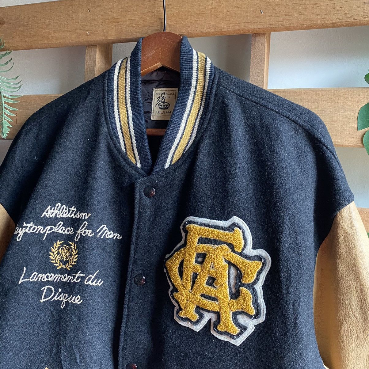 Japanese Brand × PPFM PPFM Varsity Wool Leather Jacket Beige Size US L / EU 52-54 / 3 - 3 Thumbnail