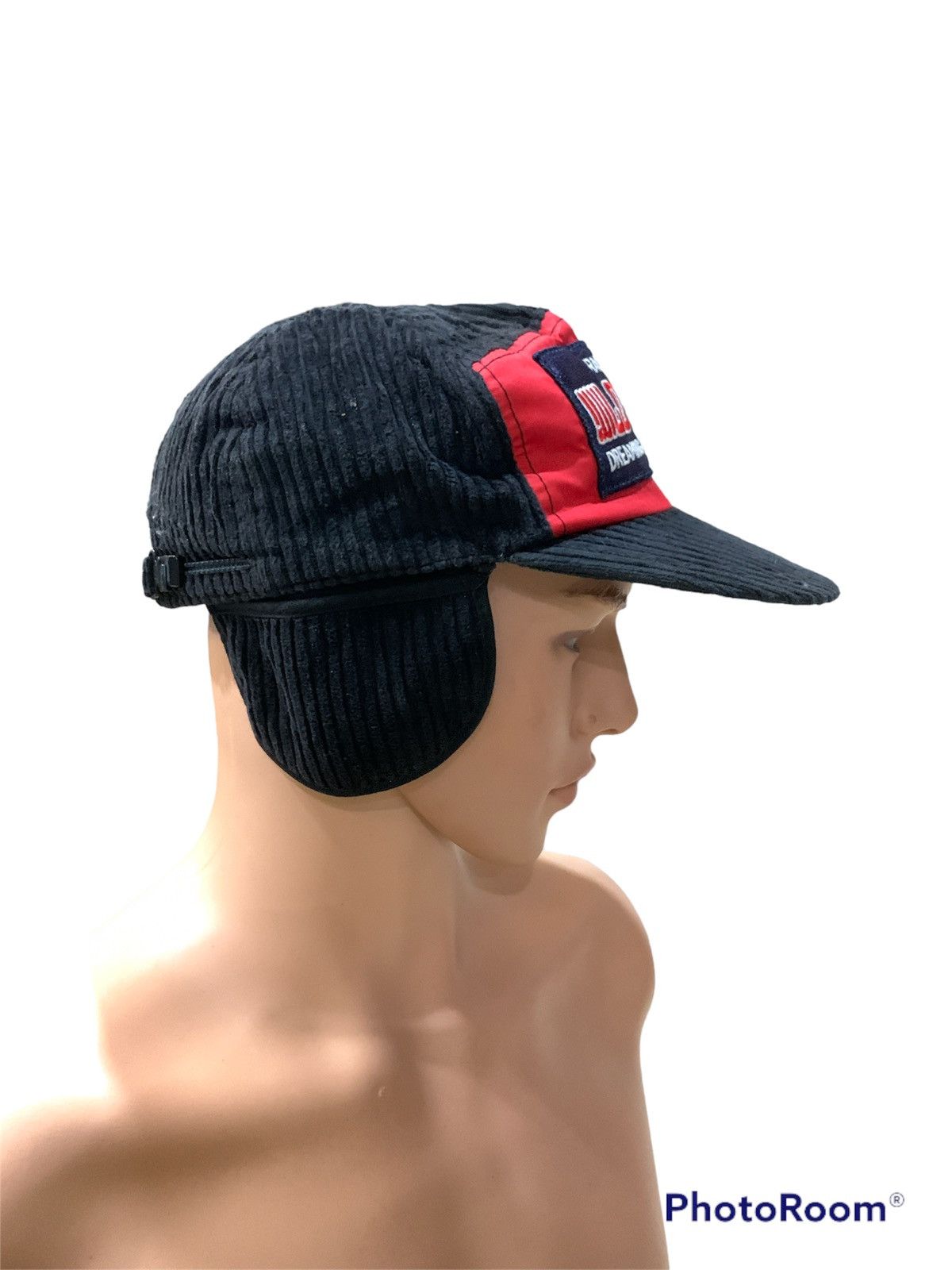 Vintage VTG WILD MOOSE RACING TEAM EAR FLAPS CORDUROY CAP HAT Size ONE SIZE - 4 Thumbnail