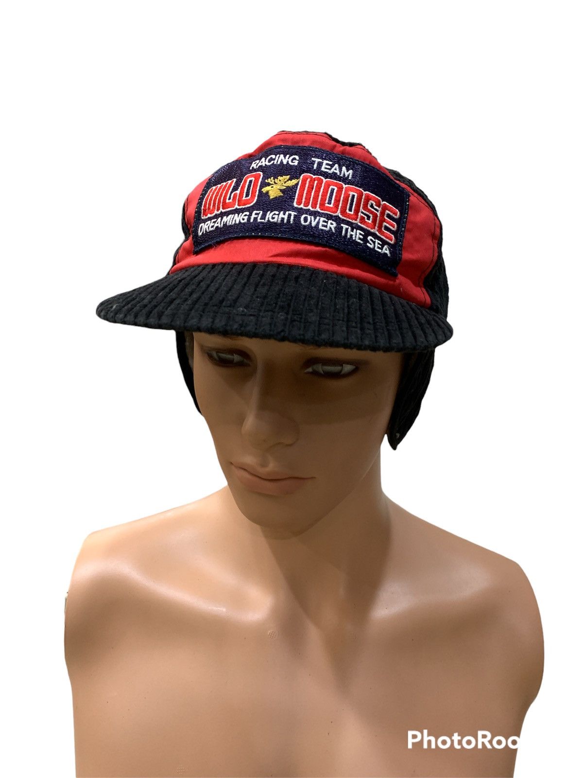 Vintage VTG WILD MOOSE RACING TEAM EAR FLAPS CORDUROY CAP HAT Size ONE SIZE - 1 Thumbnail