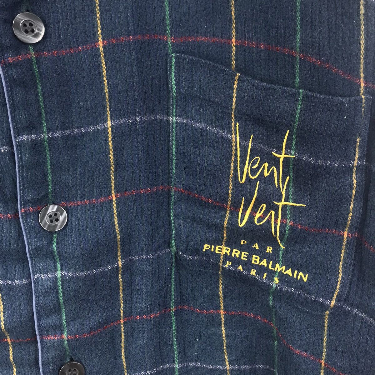 Pierre Balmain Vintage PIERRE BALMAIN PARIS Brand Designer Check Button Up Size US L / EU 52-54 / 3 - 3 Thumbnail