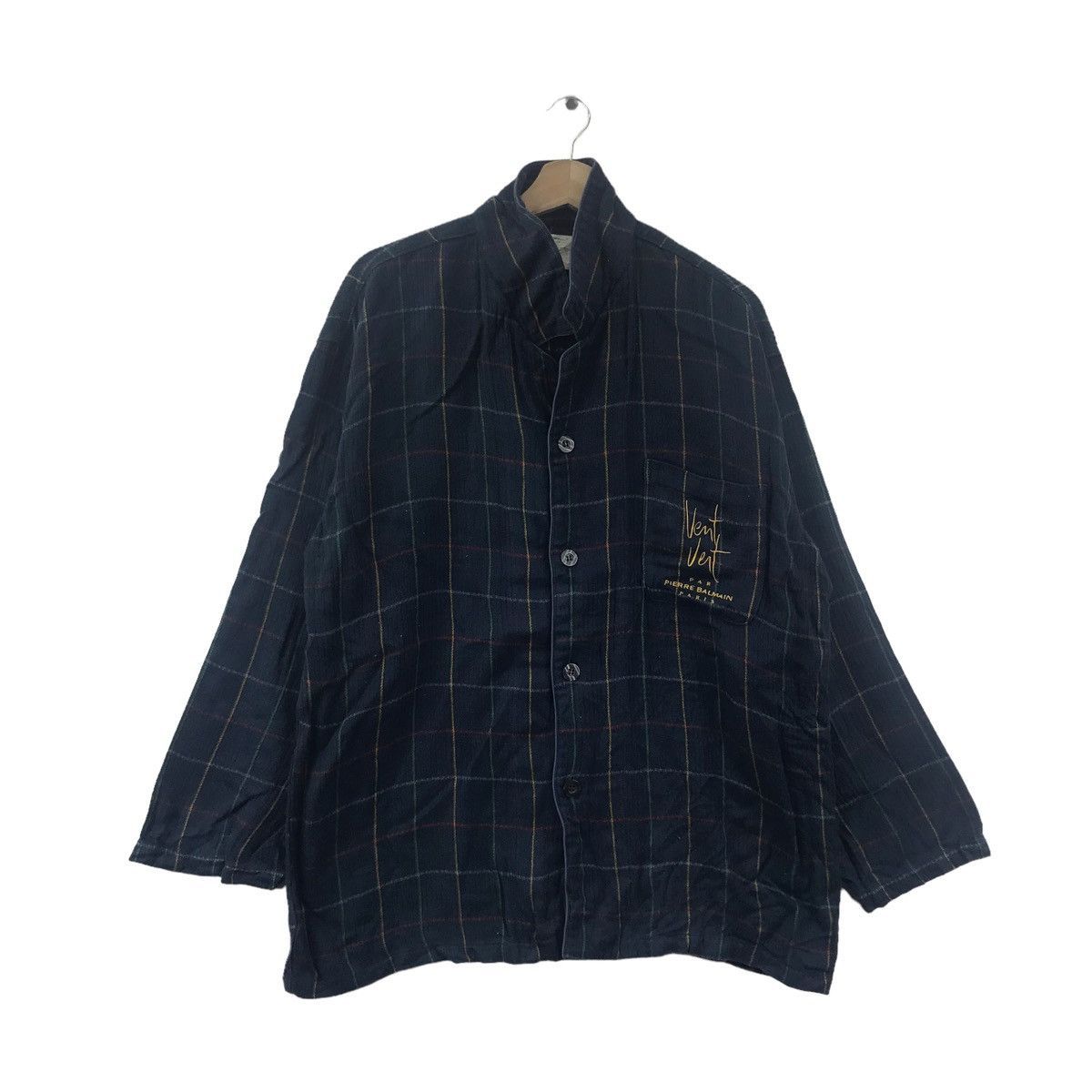 Pierre Balmain Vintage PIERRE BALMAIN PARIS Brand Designer Check Button Up Size US L / EU 52-54 / 3 - 1 Thumbnail