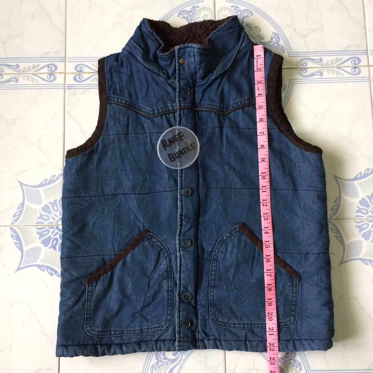 Japanese Brand Fine wear fleece denim vest Size US M / EU 48-50 / 2 - 14 Thumbnail