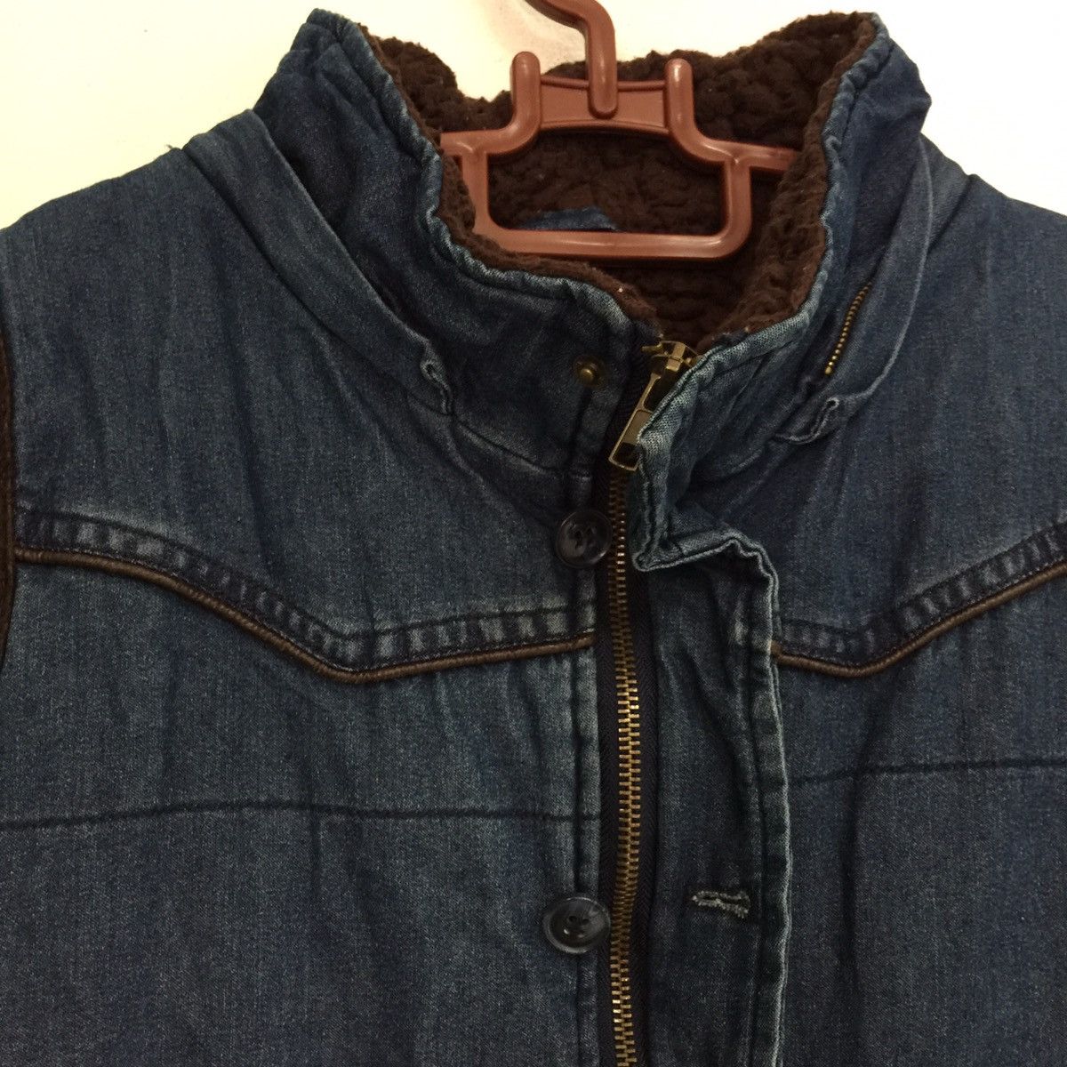 Japanese Brand Fine wear fleece denim vest Size US M / EU 48-50 / 2 - 7 Thumbnail