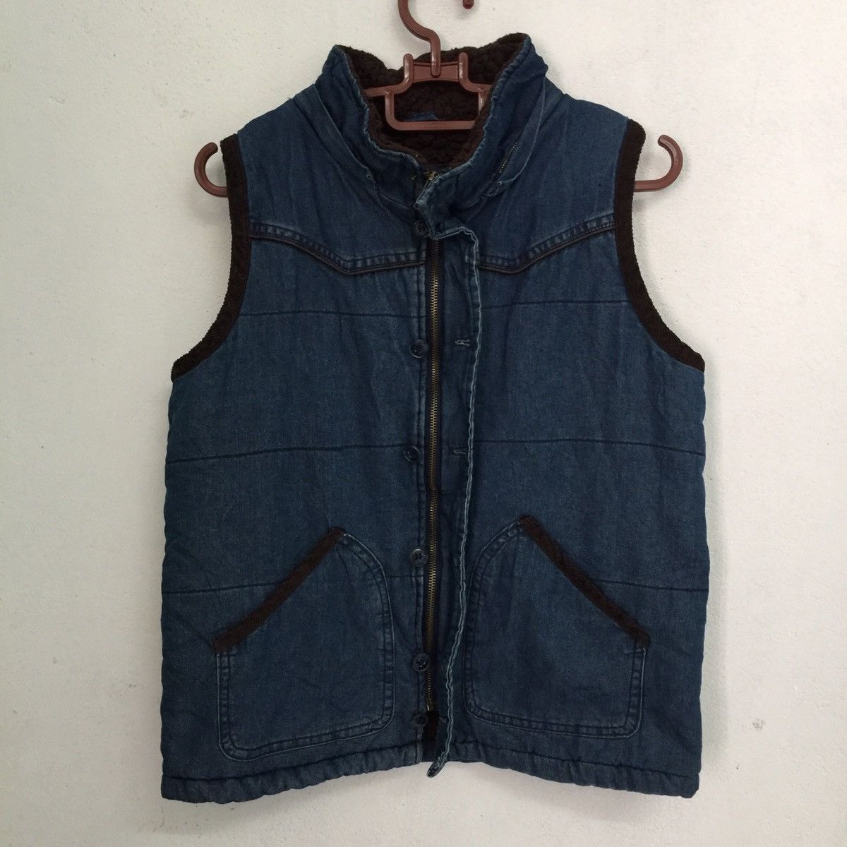Japanese Brand Fine wear fleece denim vest Size US M / EU 48-50 / 2 - 1 Thumbnail