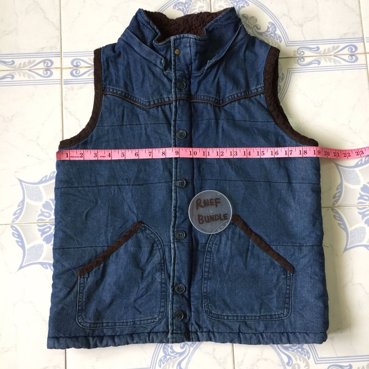 Japanese Brand Fine wear fleece denim vest Size US M / EU 48-50 / 2 - 12 Thumbnail