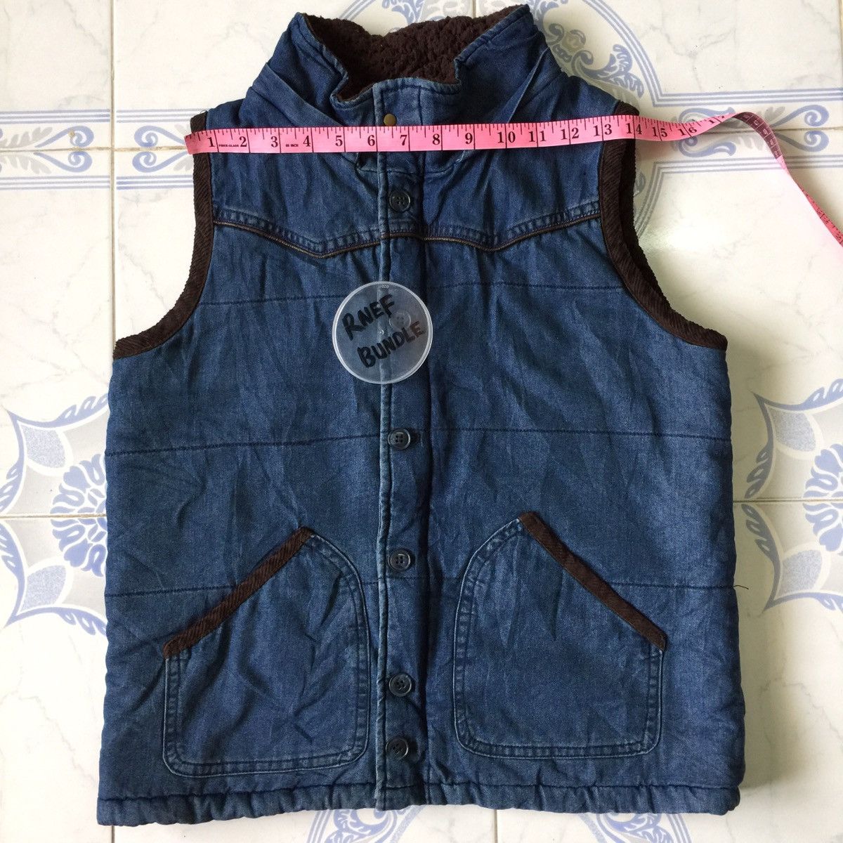 Japanese Brand Fine wear fleece denim vest Size US M / EU 48-50 / 2 - 13 Thumbnail