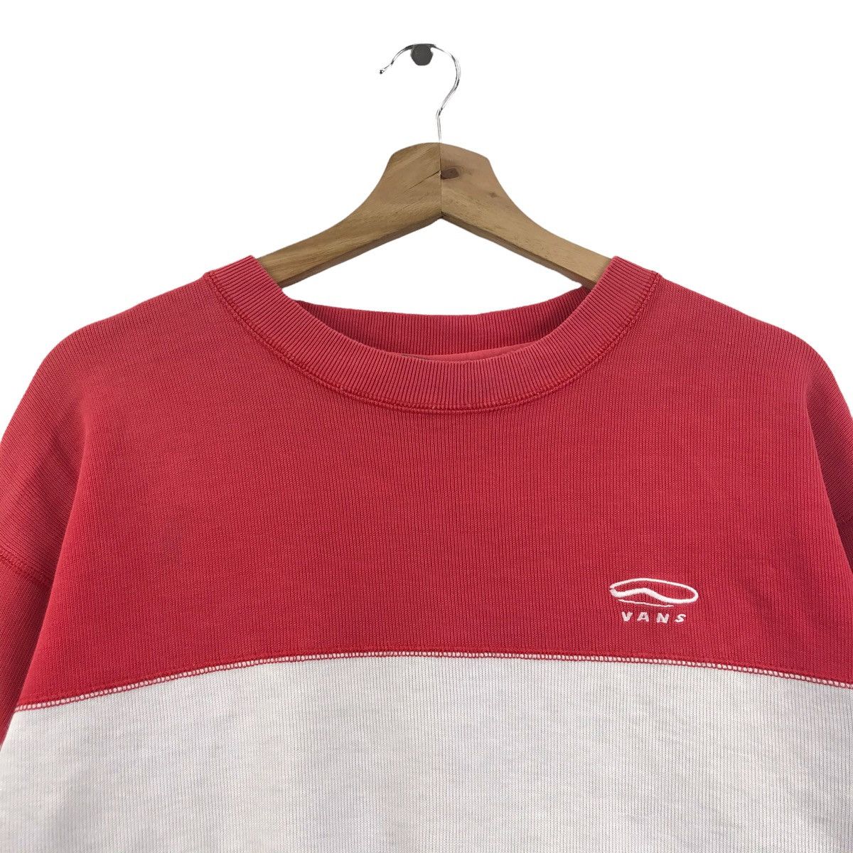 Vtg VANS SKATEBOARD Two Tone Sportswear Red Sweatshirt