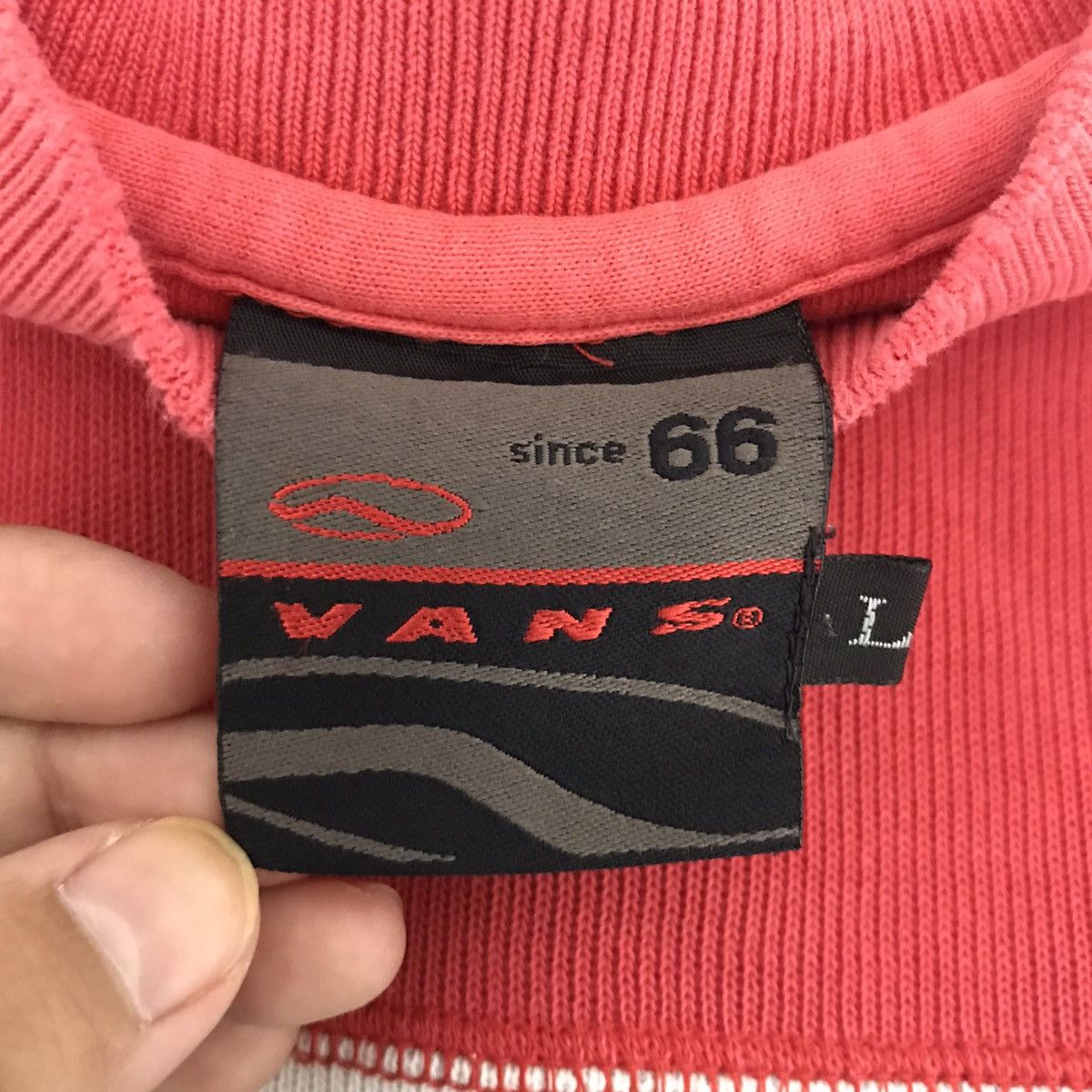 Vtg VANS SKATEBOARD Two Tone Sportswear Red Sweatshirt