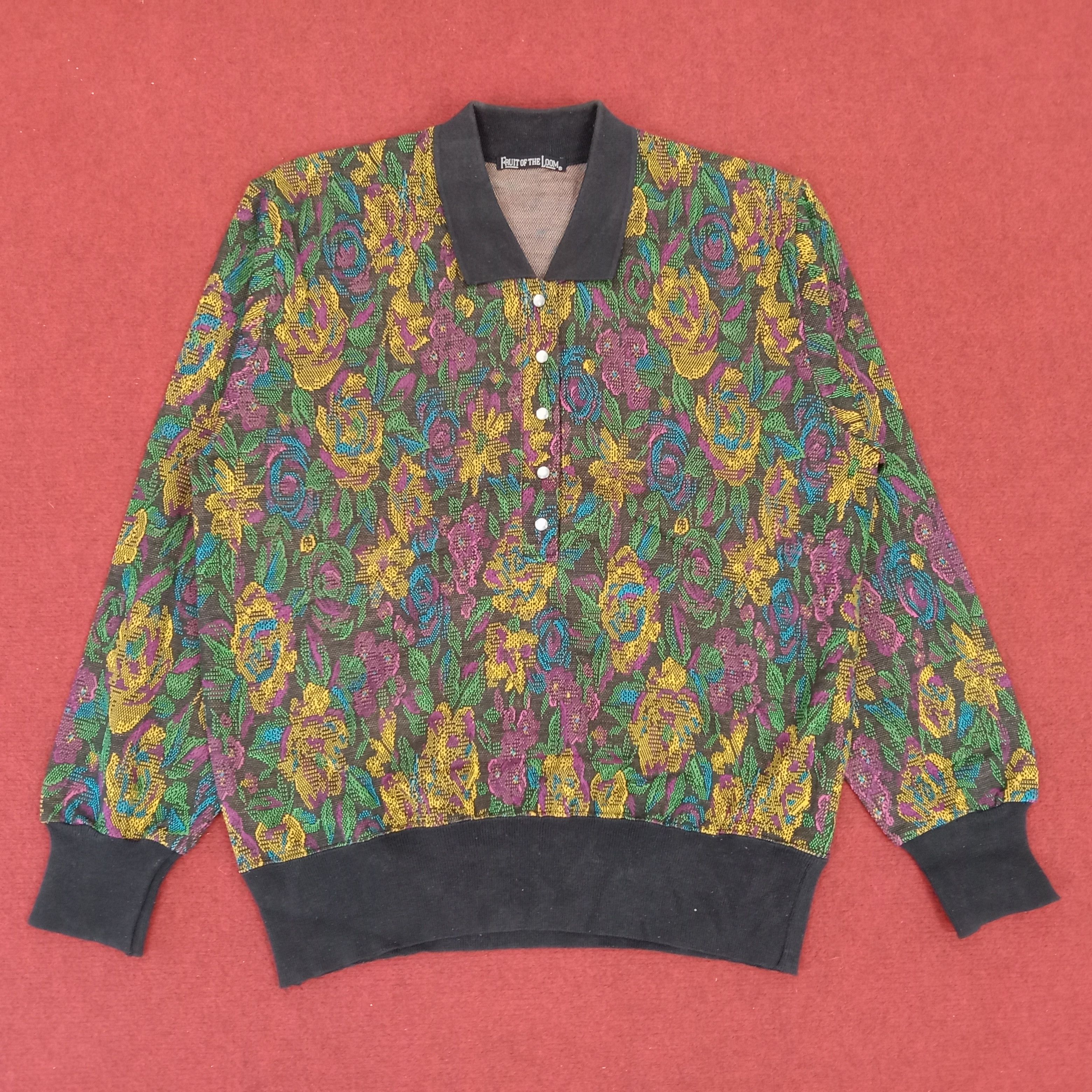 Fruit of The Loom Flower Flora Style Long Sleeve Polos