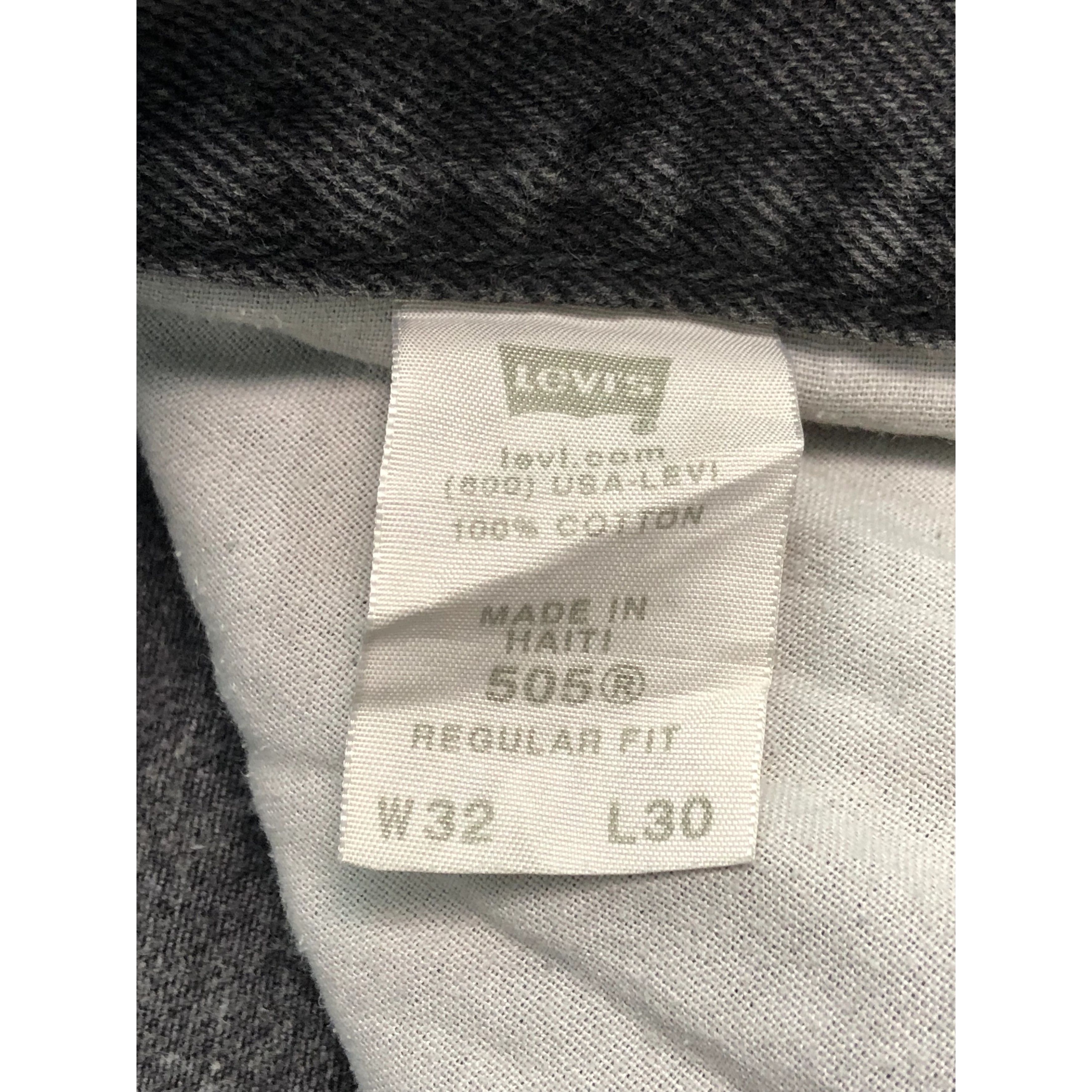Levi's Vintage Levis 505 Regular Fit Painter Black Denim DP0284 Size US 33 - 8 Thumbnail