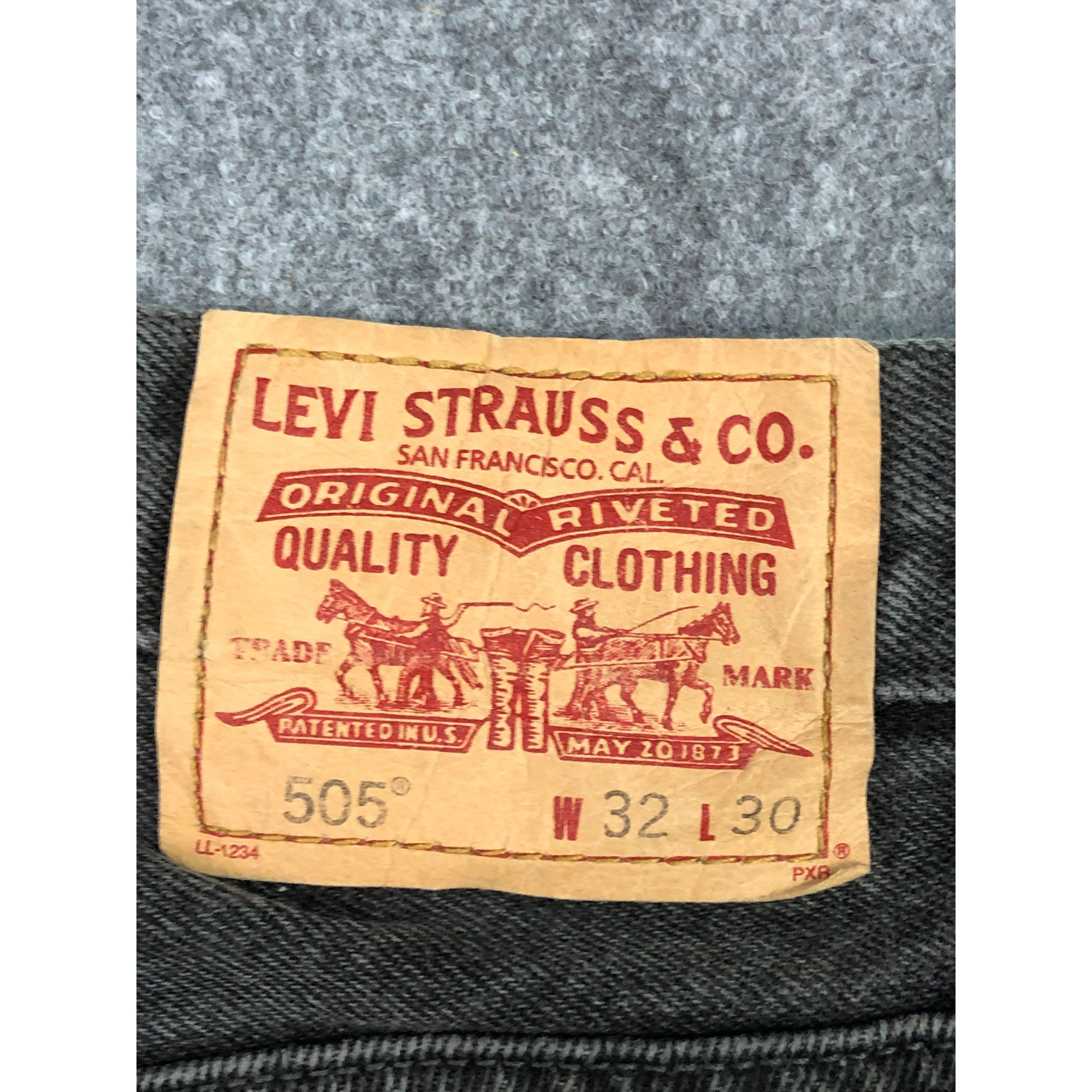 Levi's Vintage Levis 505 Regular Fit Painter Black Denim DP0284 Size US 33 - 5 Thumbnail