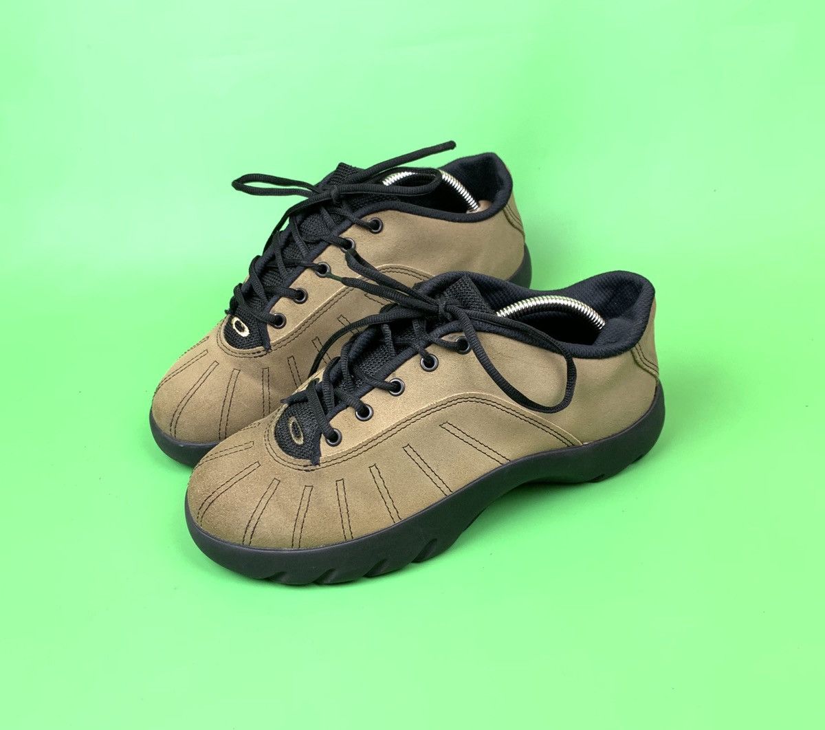 image of Vintage Futuristic Sued Shoes Boots Made In Usa in Beige, Men's (Size 9)