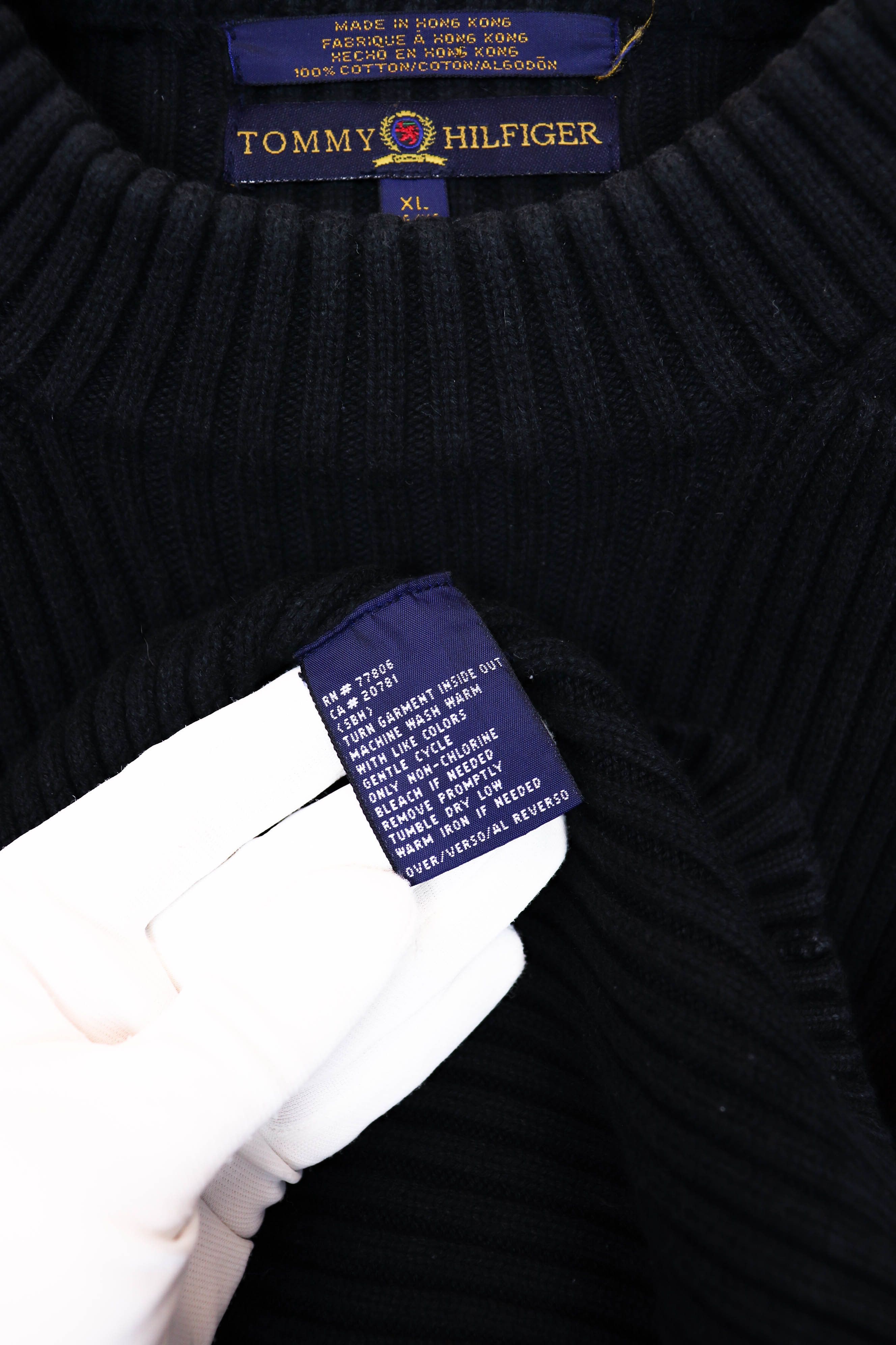 Tommy Hilfiger Tommy Hilfiger Vintage 90s Hong Kong Ribbed Cotton Sweater Size US XL / EU 56 / 4 - 11 Thumbnail