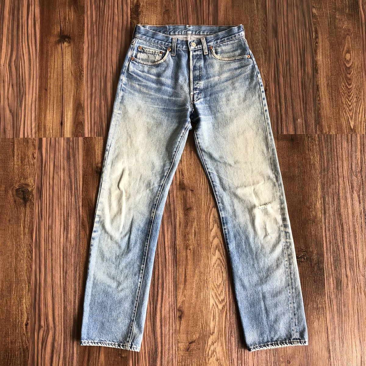 Levi's Vtg 80’s Levis 501 Rindem Button 555 Selvedge Denim Jeans Size US 29 - 2 Thumbnail