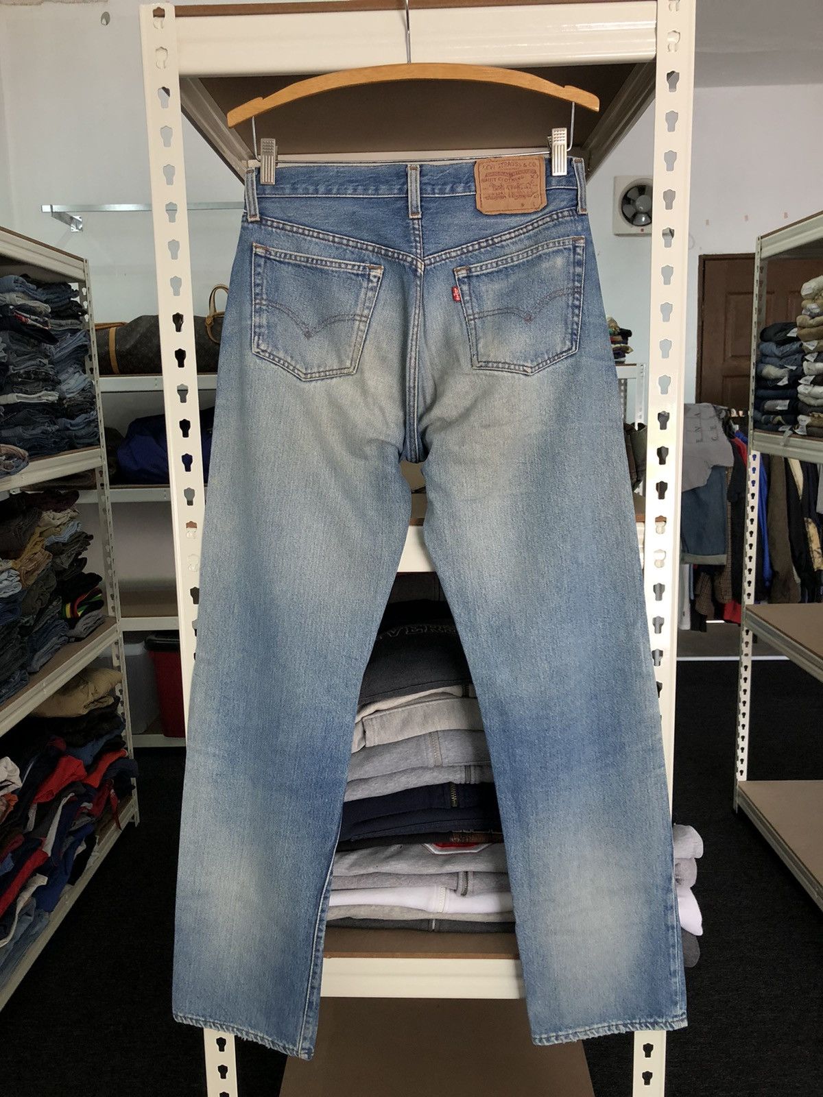Levi's Vtg 80’s Levis 501 Rindem Button 555 Selvedge Denim Jeans Size US 29 - 18 Thumbnail