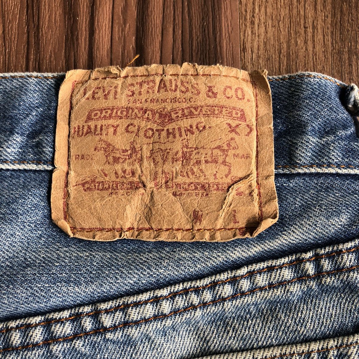 Levi's Vtg 80’s Levis 501 Rindem Button 555 Selvedge Denim Jeans Size US 29 - 11 Thumbnail