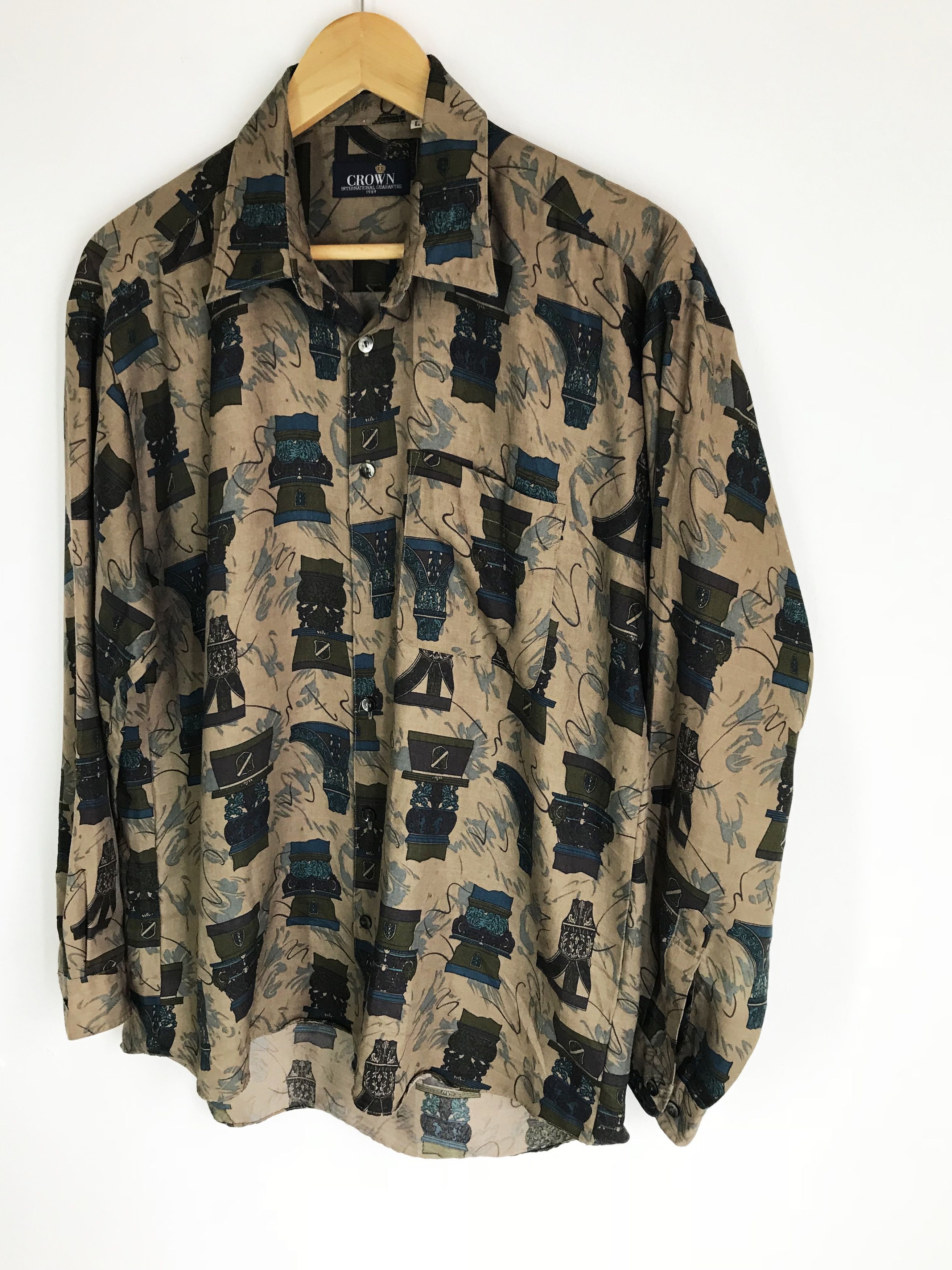 Hysteric Glamour Japanese brand CROWN All Over Print Shirt Size US L / EU 52-54 / 3 - 4 Thumbnail