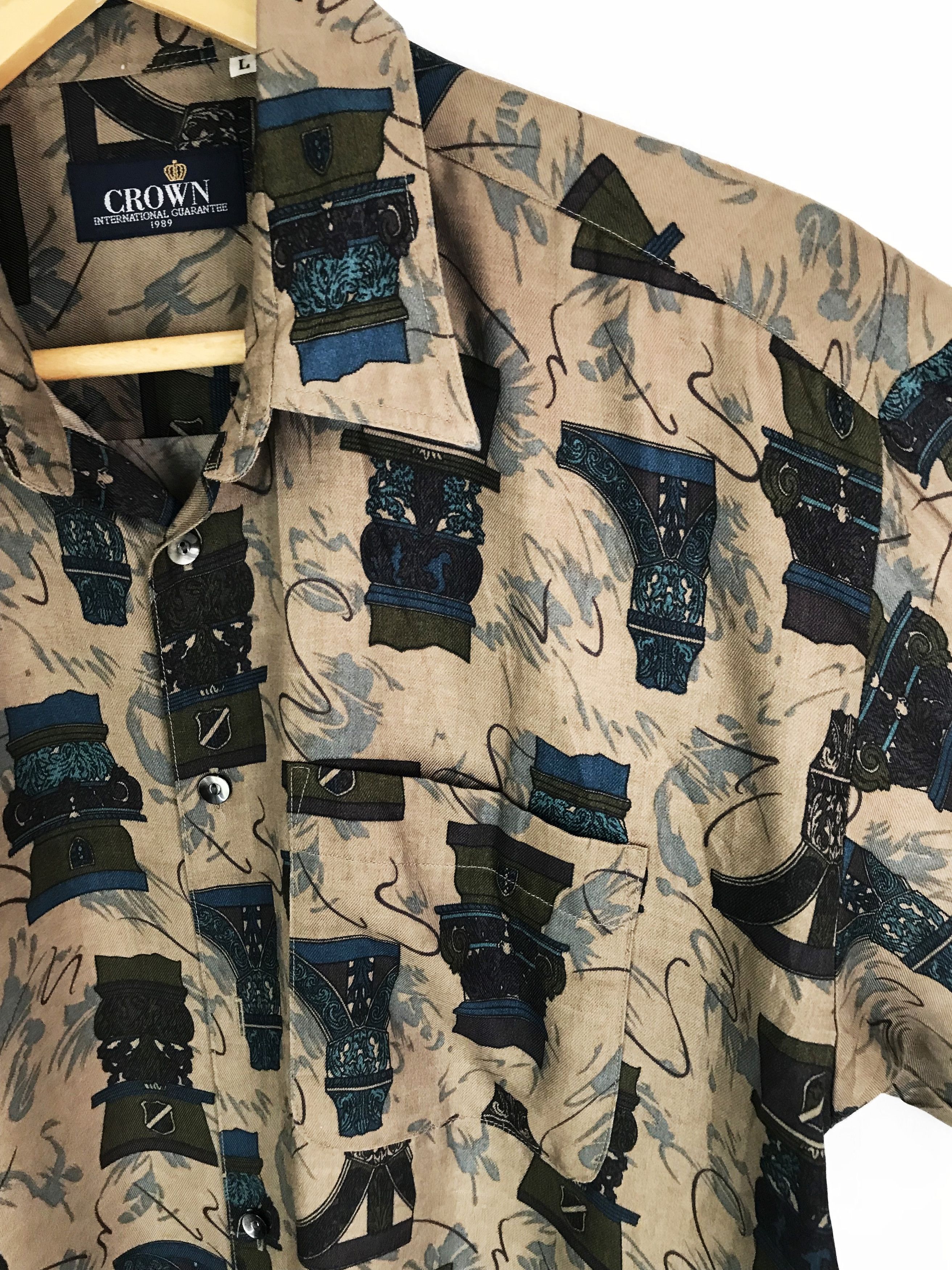 Hysteric Glamour Japanese brand CROWN All Over Print Shirt Size US L / EU 52-54 / 3 - 3 Thumbnail