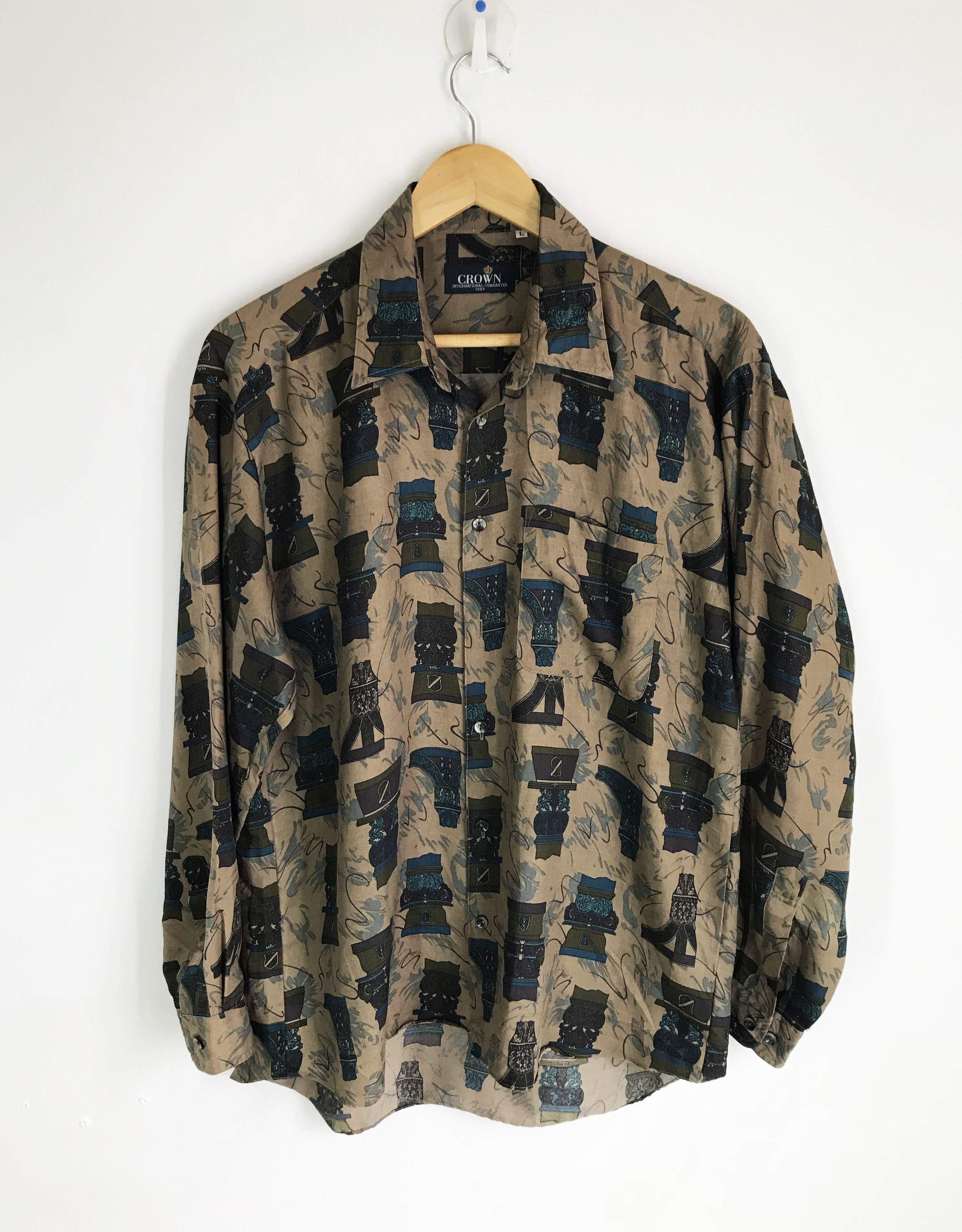 Hysteric Glamour Japanese brand CROWN All Over Print Shirt Size US L / EU 52-54 / 3 - 2 Thumbnail