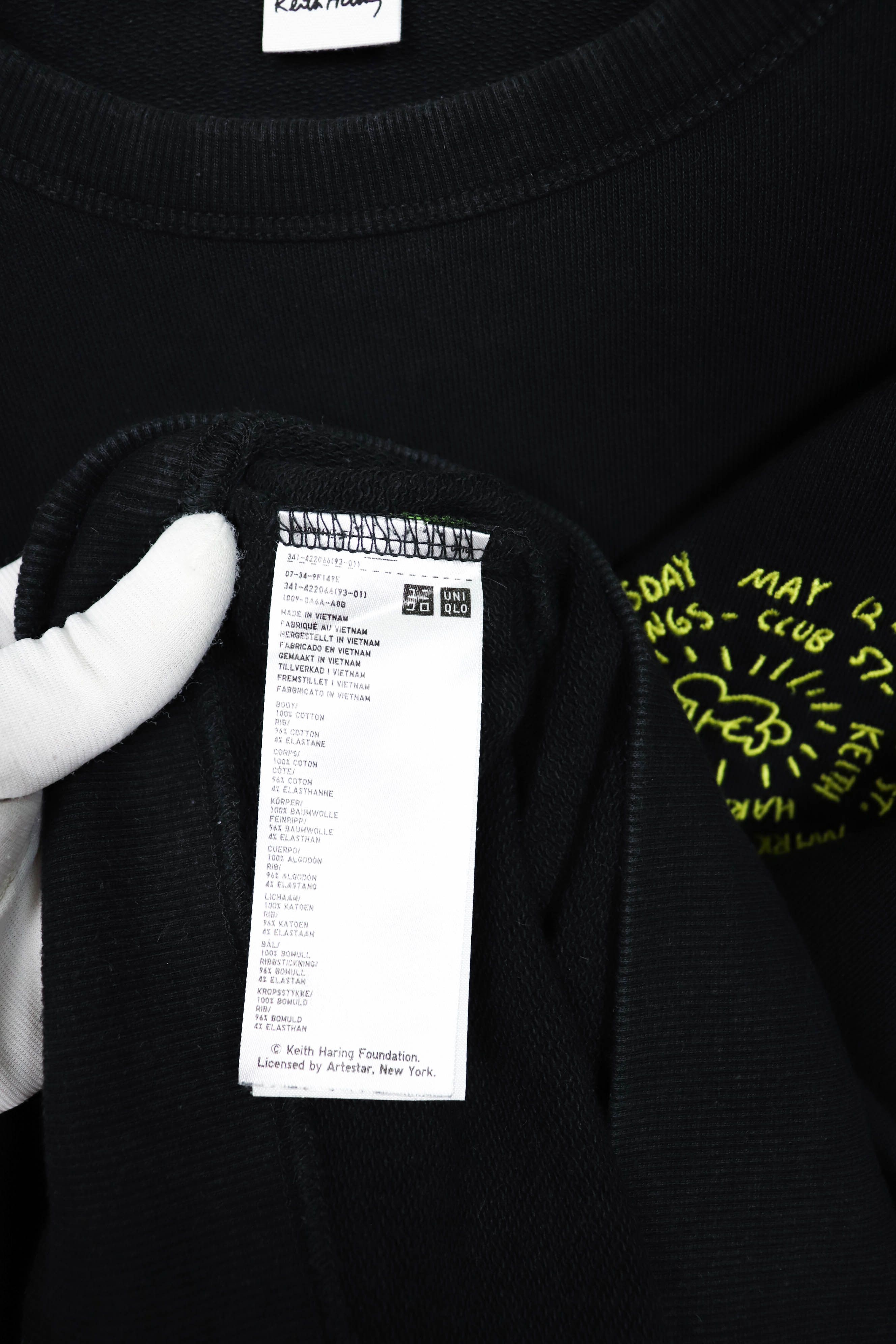 Keith Haring Uniqlo UT x Keith Haring Embroidered Logo Black Sweatshirt Size US L / EU 52-54 / 3 - 9 Thumbnail