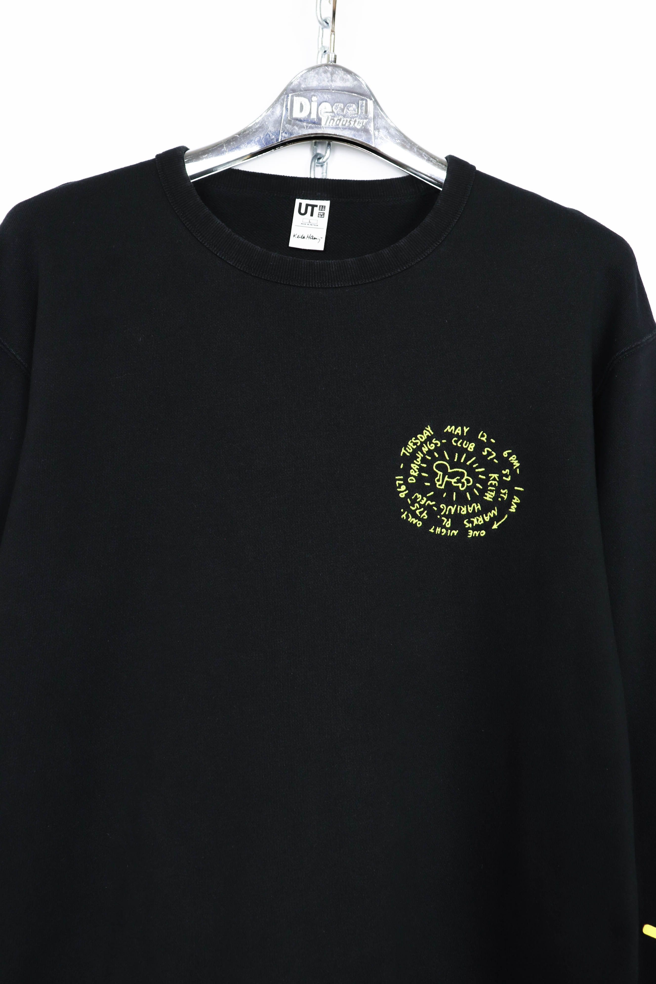 Keith Haring Uniqlo UT x Keith Haring Embroidered Logo Black Sweatshirt Size US L / EU 52-54 / 3 - 3 Thumbnail