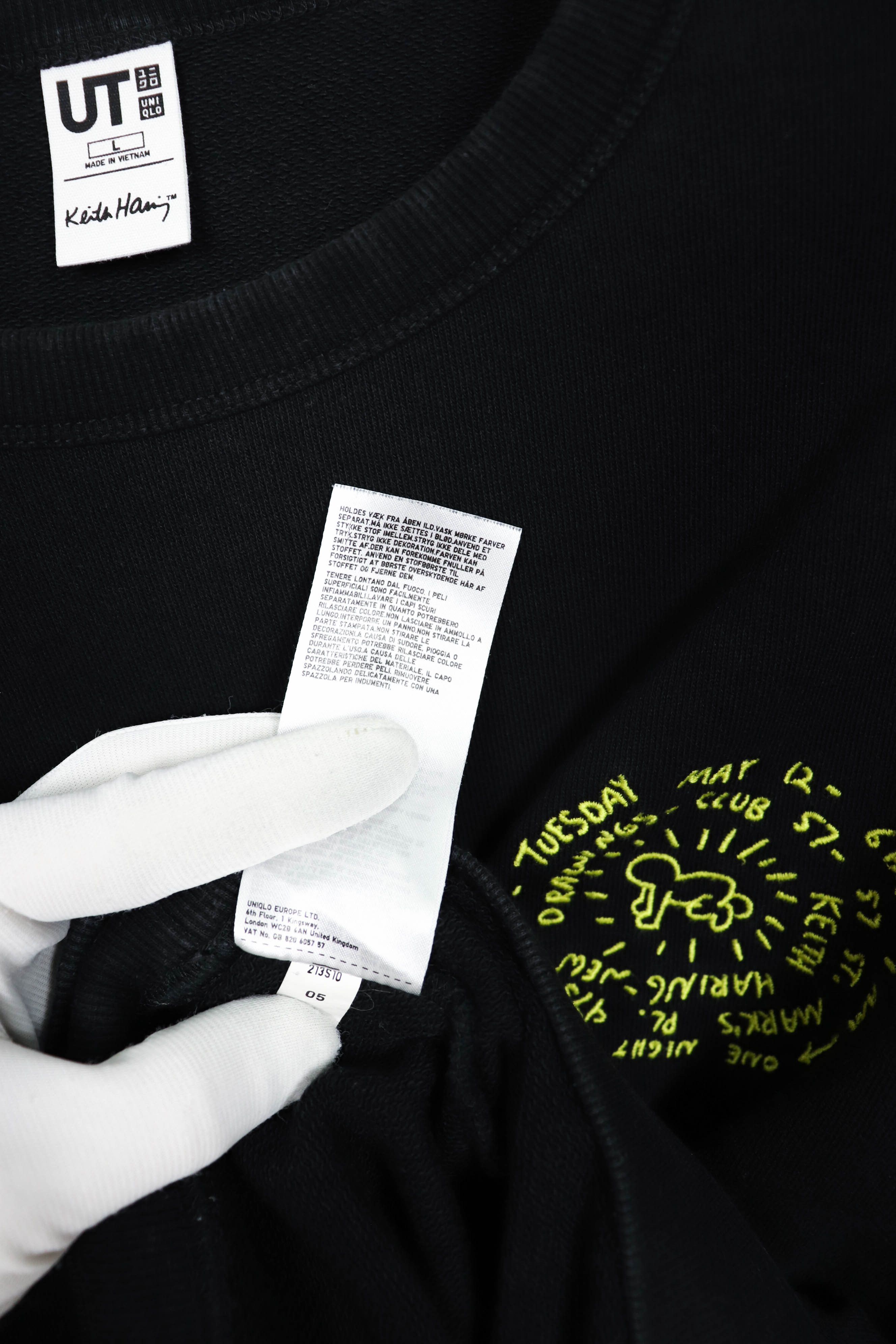 Keith Haring Uniqlo UT x Keith Haring Embroidered Logo Black Sweatshirt Size US L / EU 52-54 / 3 - 10 Thumbnail